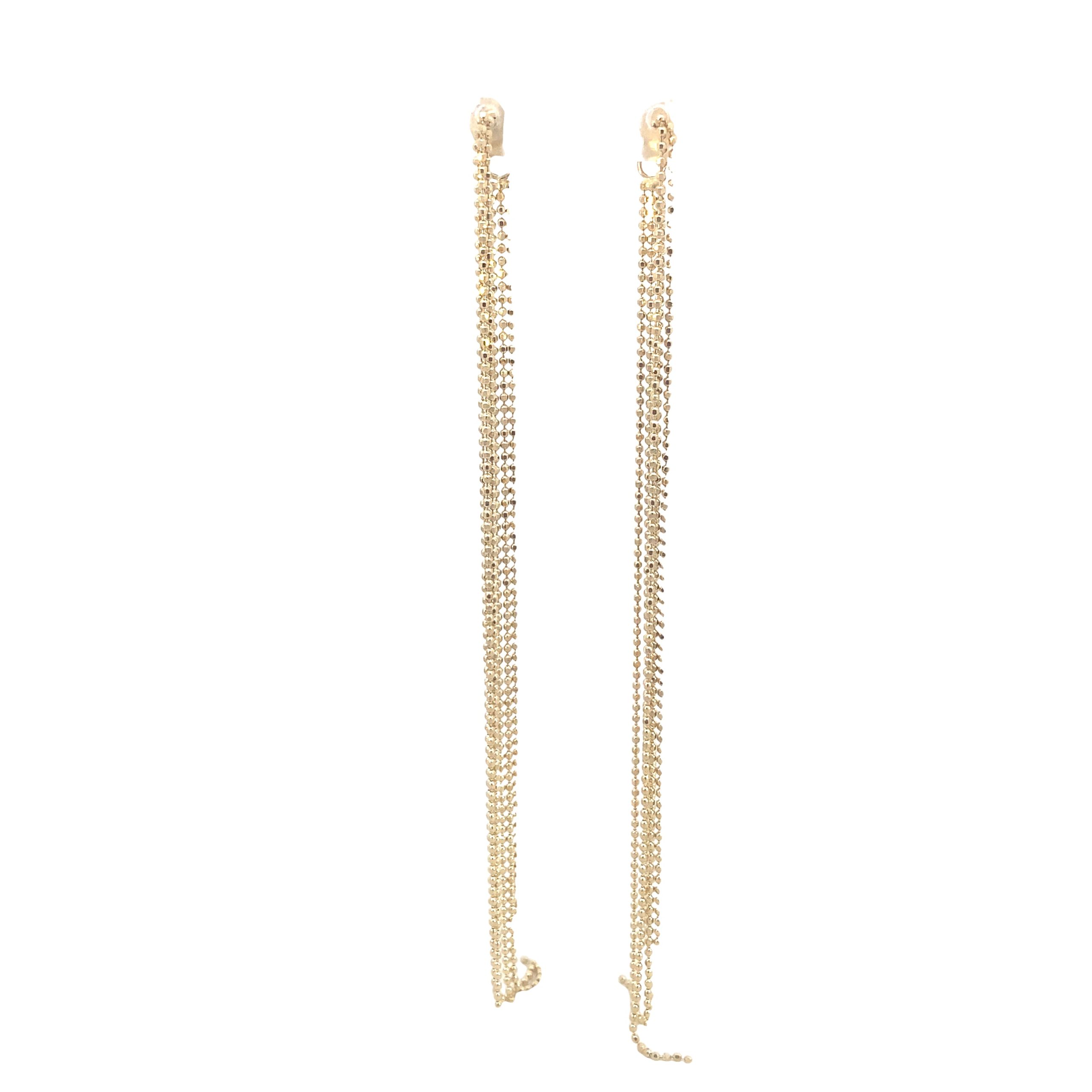14K Gold Long Fashion Chain Earrings