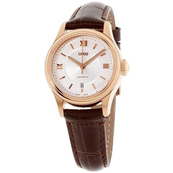 Oris Women's 56177184871LS Classic Brown Leather Watch