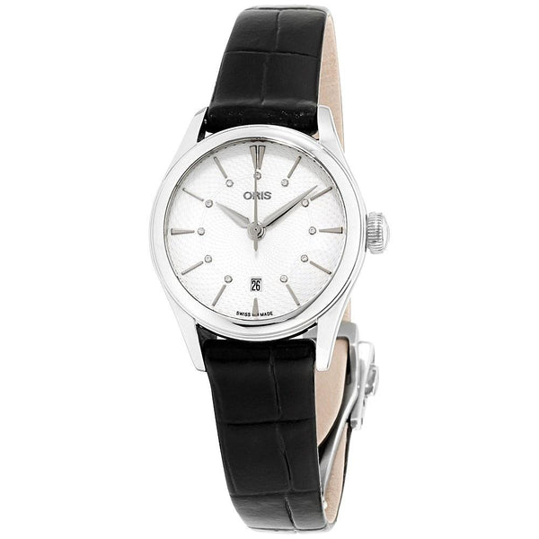 Oris Women's 56177224051LSBLK Artelier Black Leather Watch