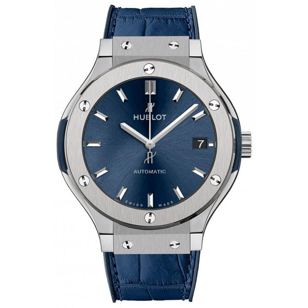 Hublot Men's 565.NX.7170.LR Classic Fusion Blue Leather Watch