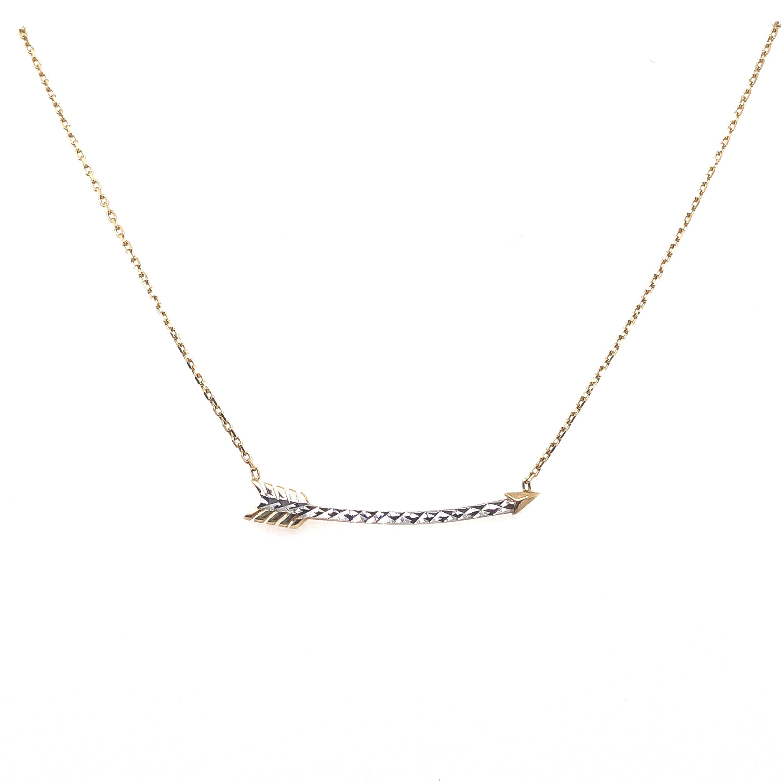 14K Arrow Two-Tone Gold Necklace