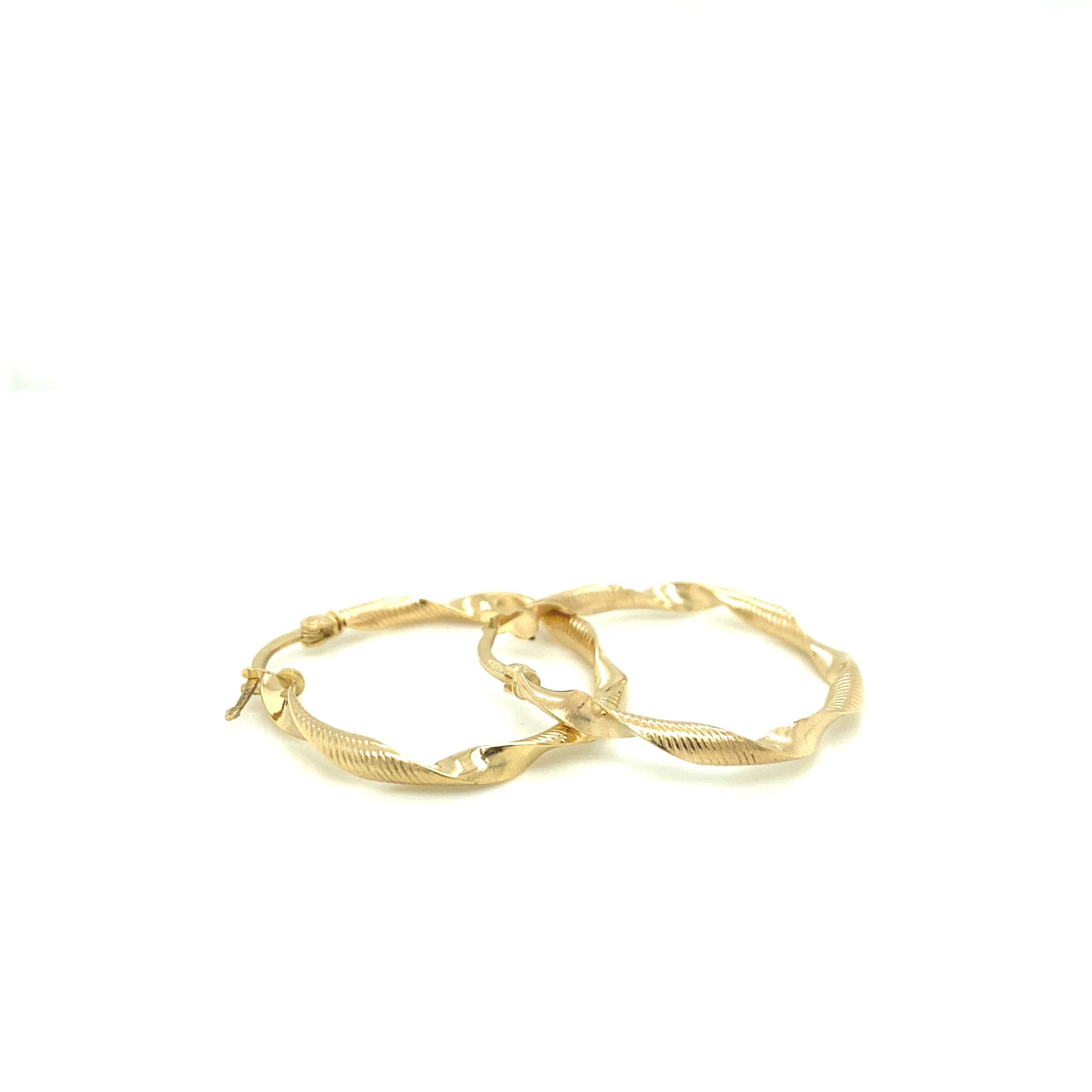 14K TWIST HOOPS EARRINGS