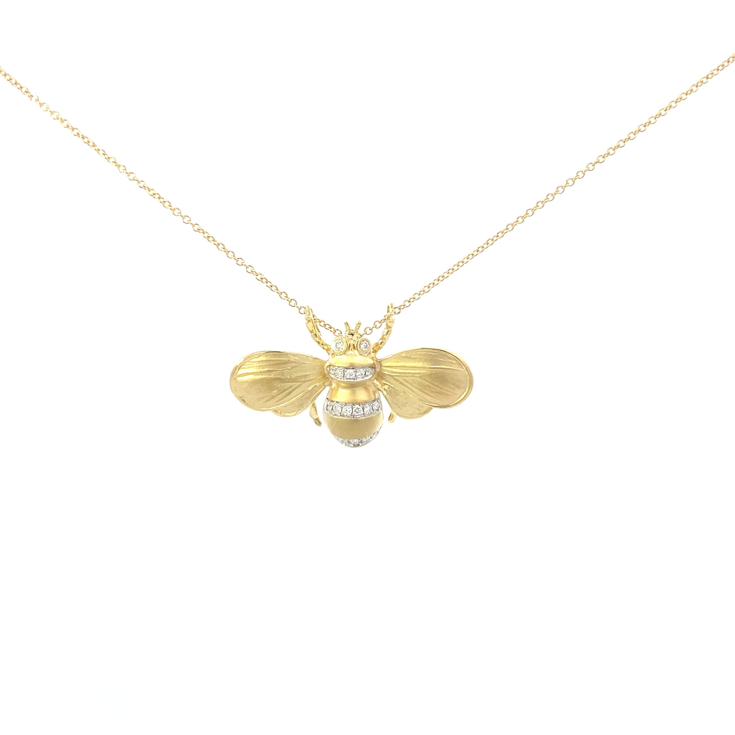 Simon G Monarch Bee Necklace with Diamonds