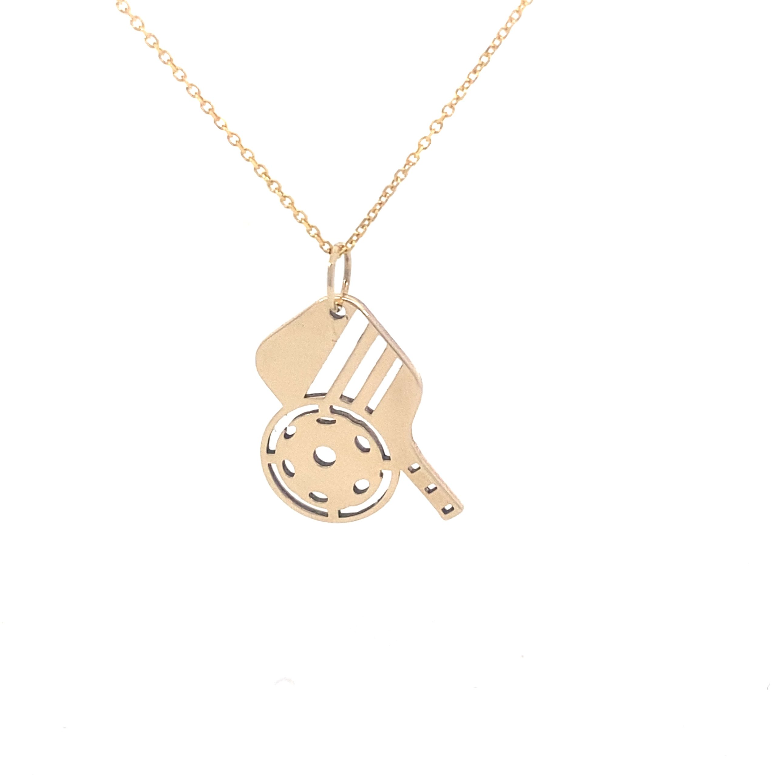 14K Gold Custom Pickleball Pendant
