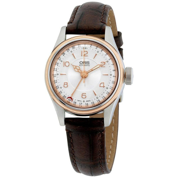 Oris Women's 59476954361LS Big Crown Pointer Date Brown Leather Watch