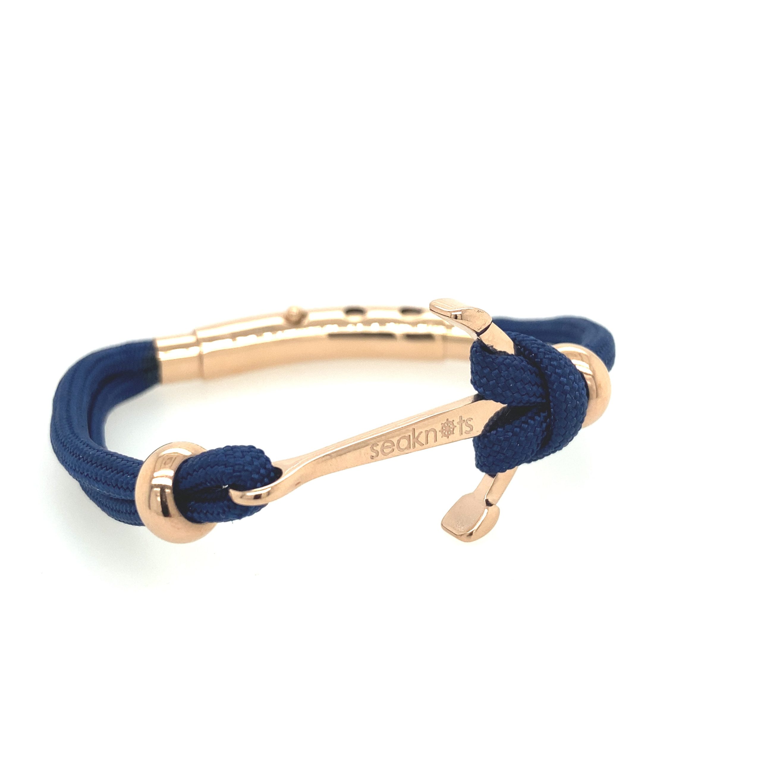 DOUBLE CORD W ANCHOR /KNOT/ BEADS ROSE GOLD