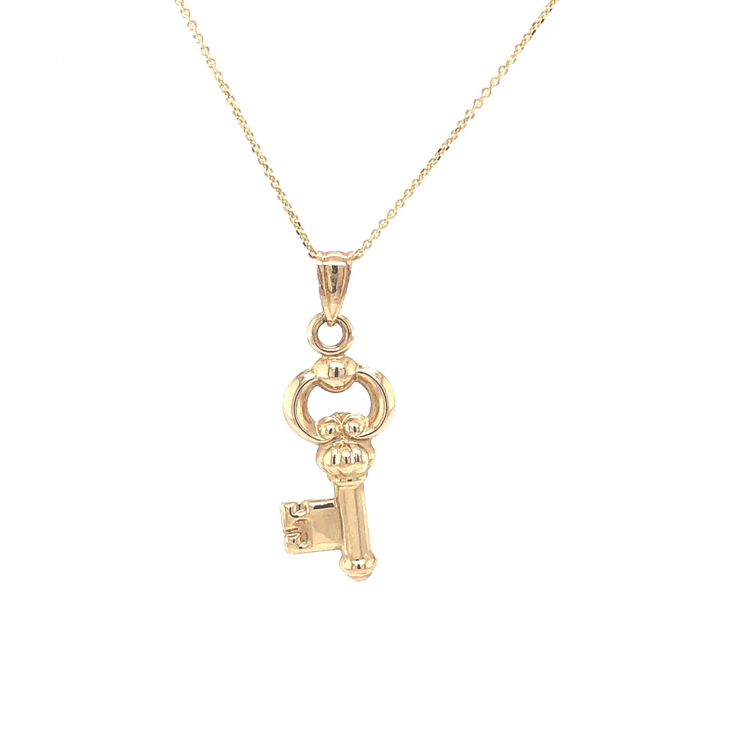Vintage Key 14k Gold Pendant