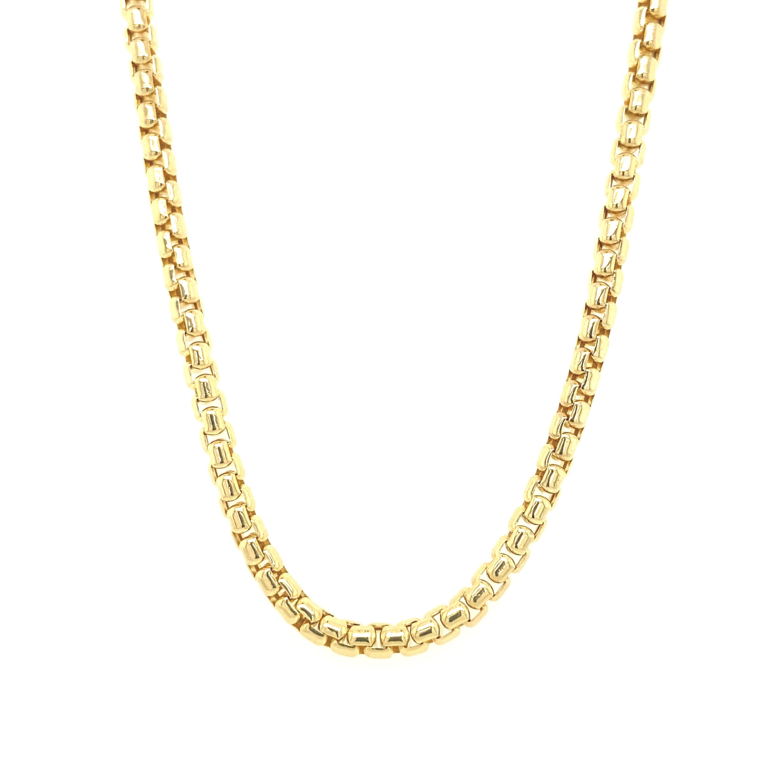 14K BOX ROUND DIAMOND CUT CHAIN