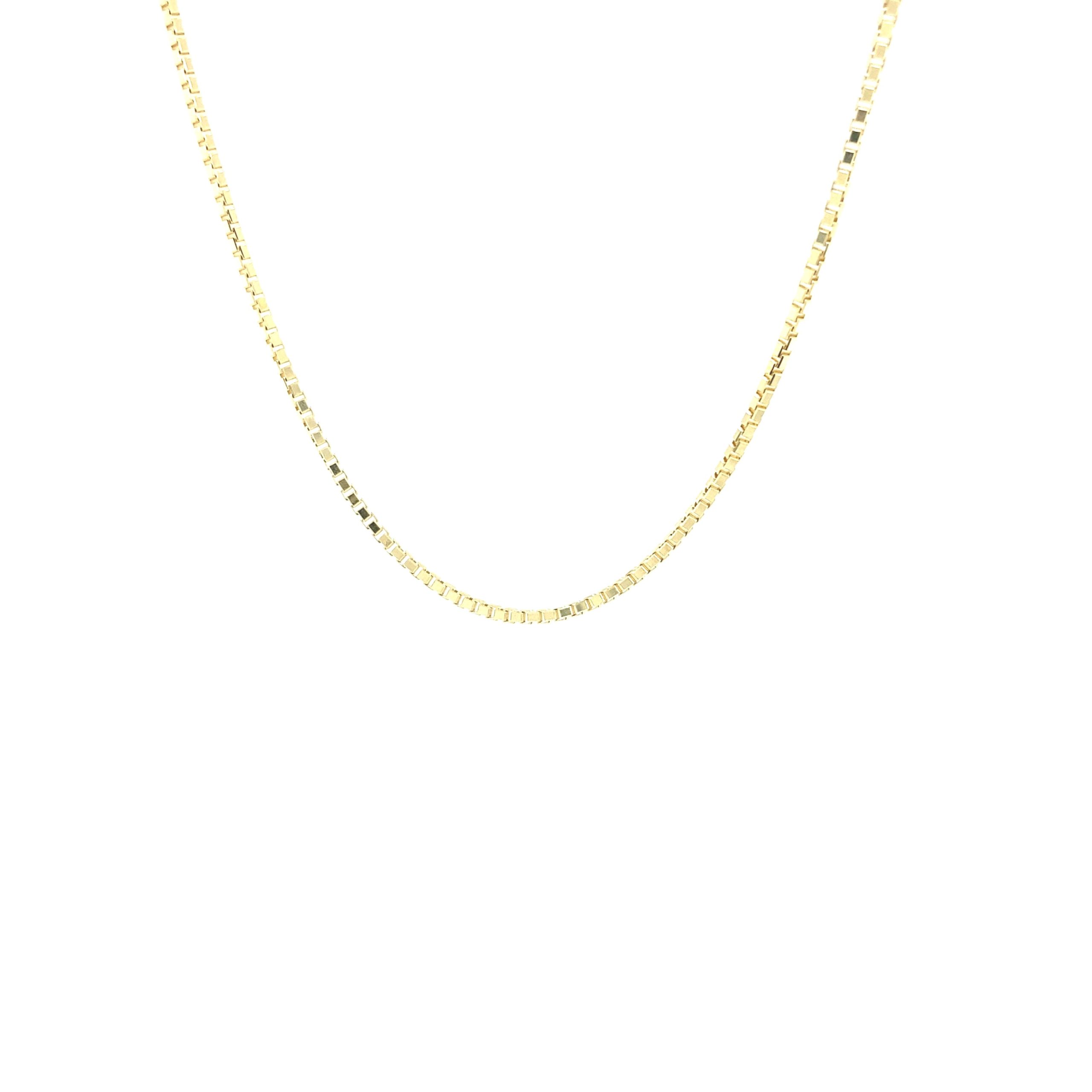 14K Box Chain Cut Diamond (18”)