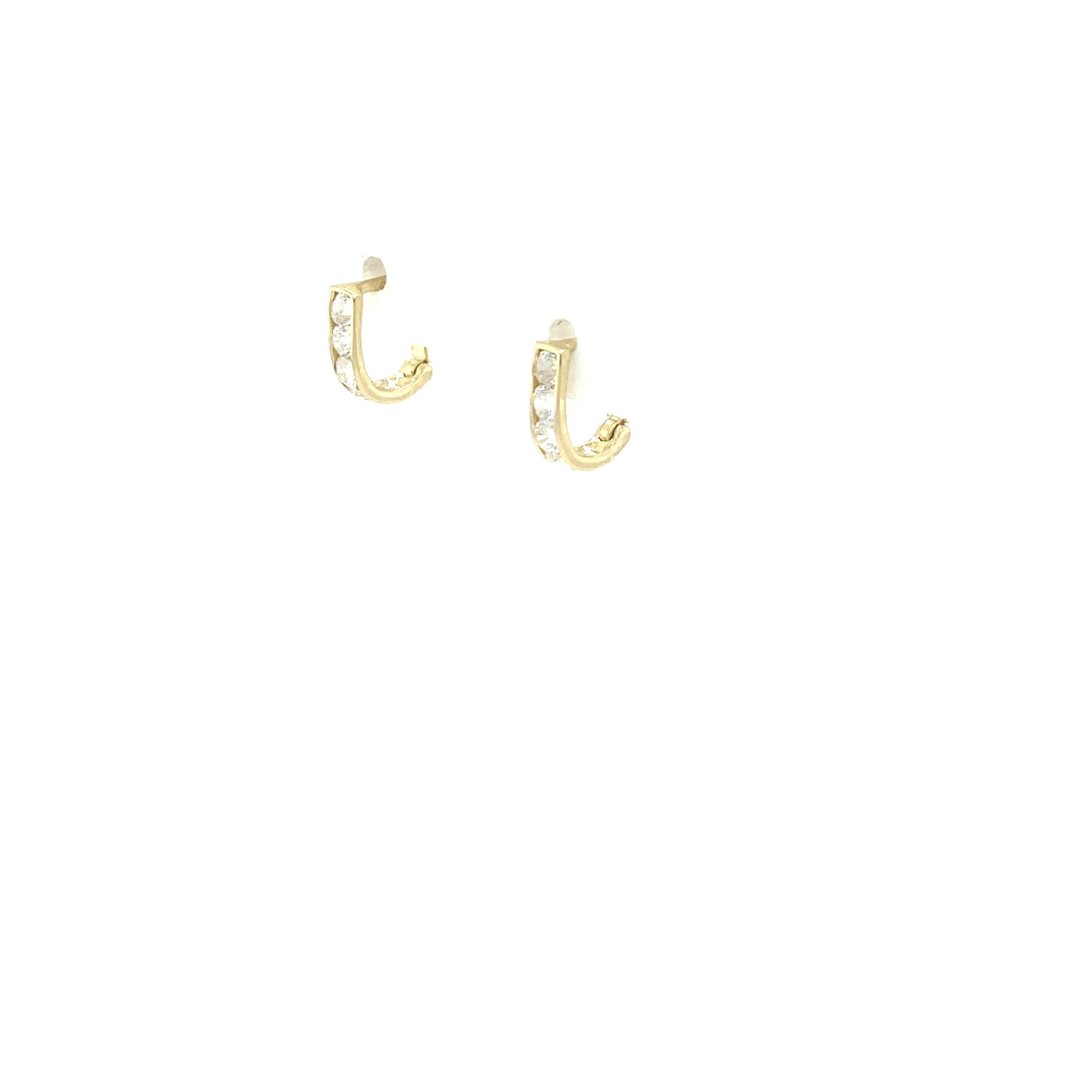 14K Small U Shaped Huggies