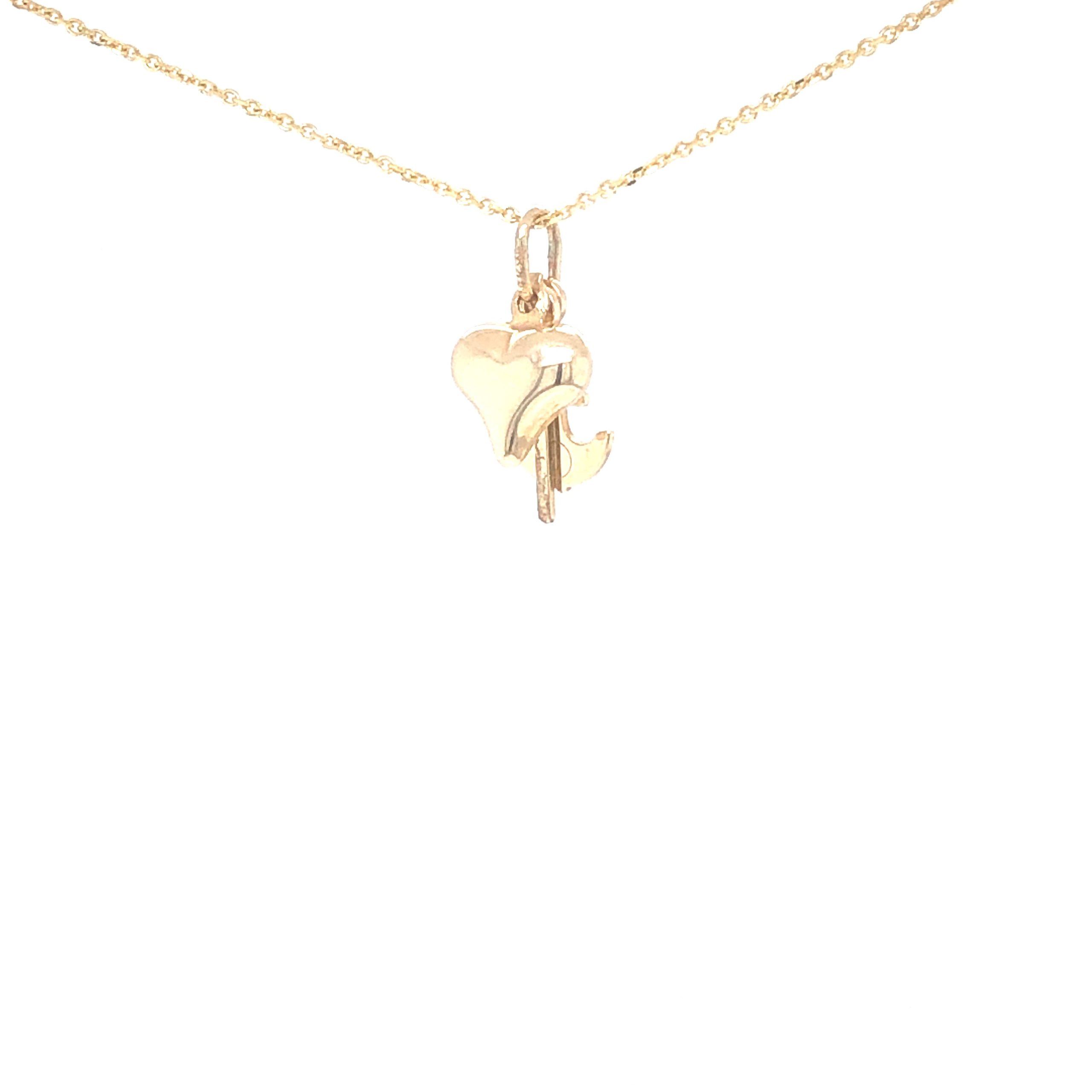 Heart, Cross & Anchor 14K Gold Pendant
