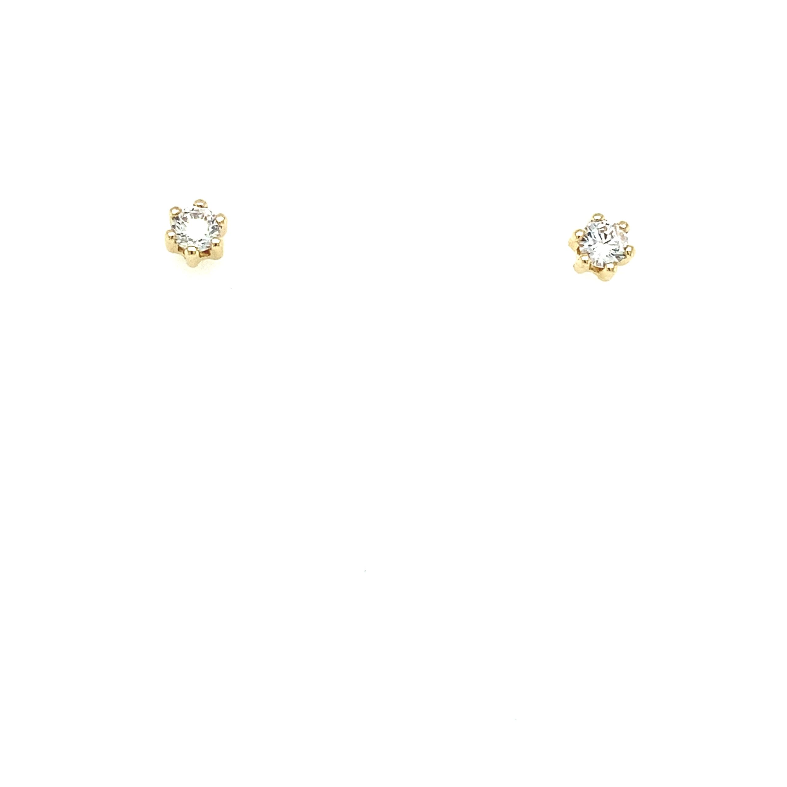 GOLD 6 PRONG CZ