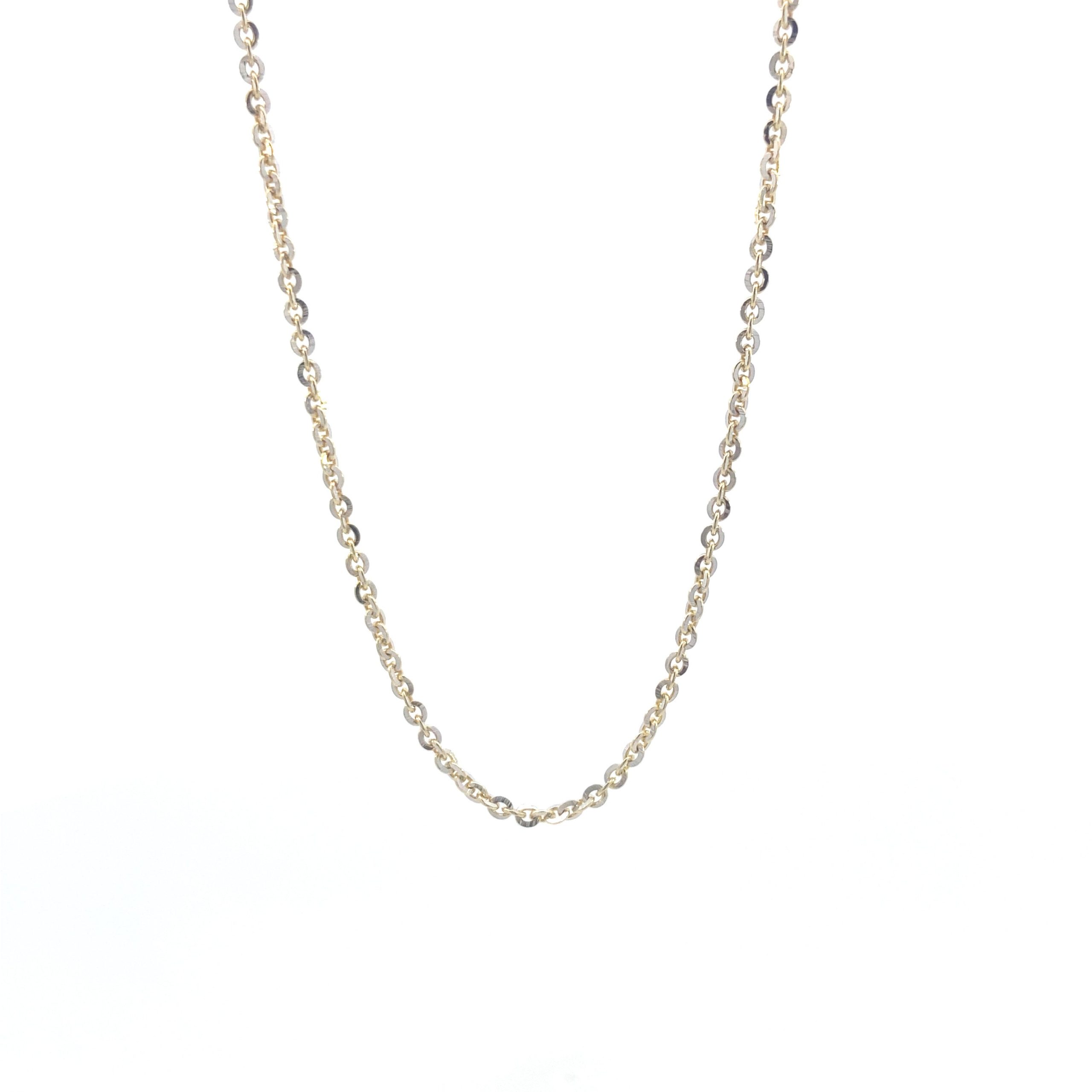 14K Gold Cut Diamond Rolo Chain