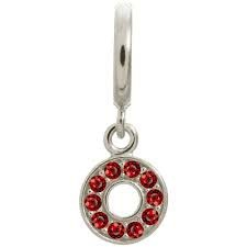 Garnet Circle of Love Charm (Silver/Red)