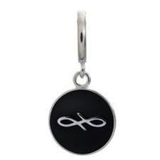 Black Endless Coin Charm (Silver/Black)