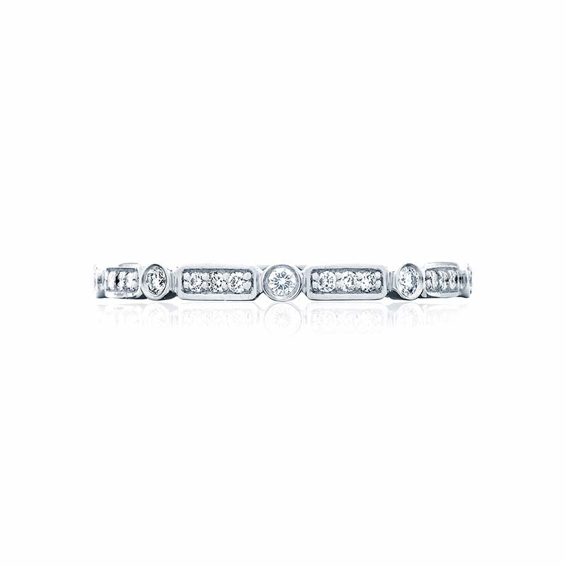 Tacori Platinum Sculpted Crescent Diamond Wedding Band - 202-2