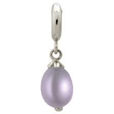 Purple Pearl Drop Charm (Silver/Purple)