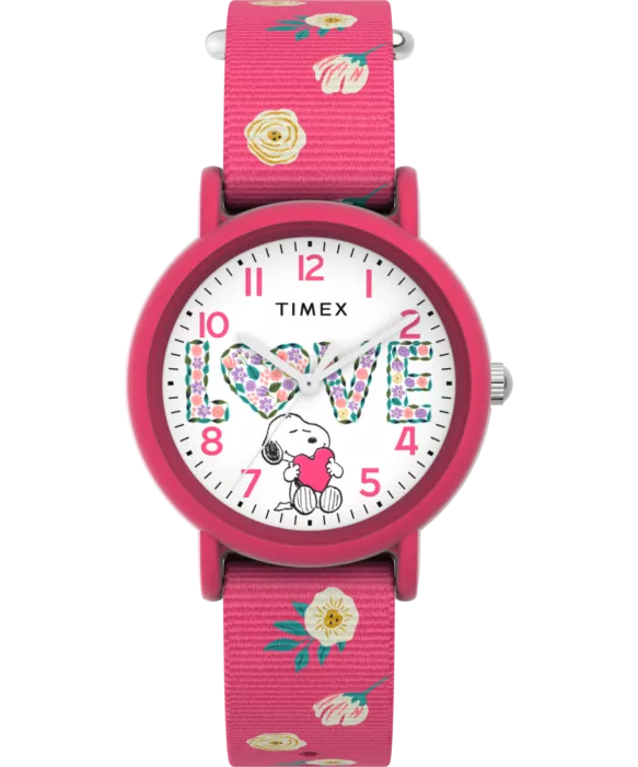 Timex® Analogue 'Peanuts Weekender Color Rush' Girls's Watch TW2W83200