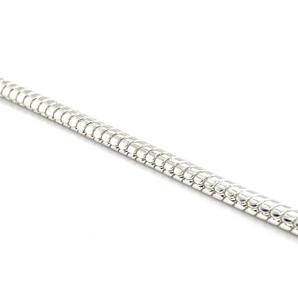White Sterling Silver Polished Snake Chain Length 18