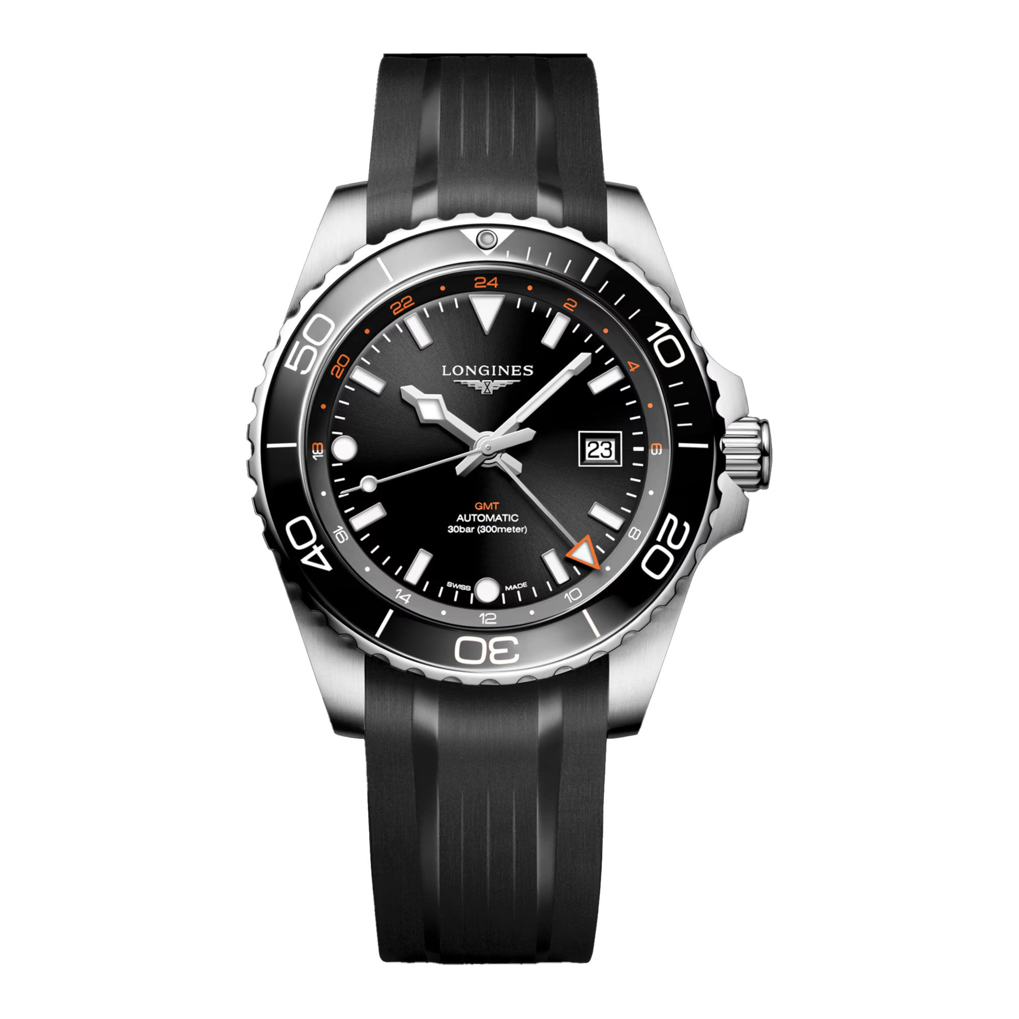Longines Hydroconquest GMT Black Dial Watch, 43mm