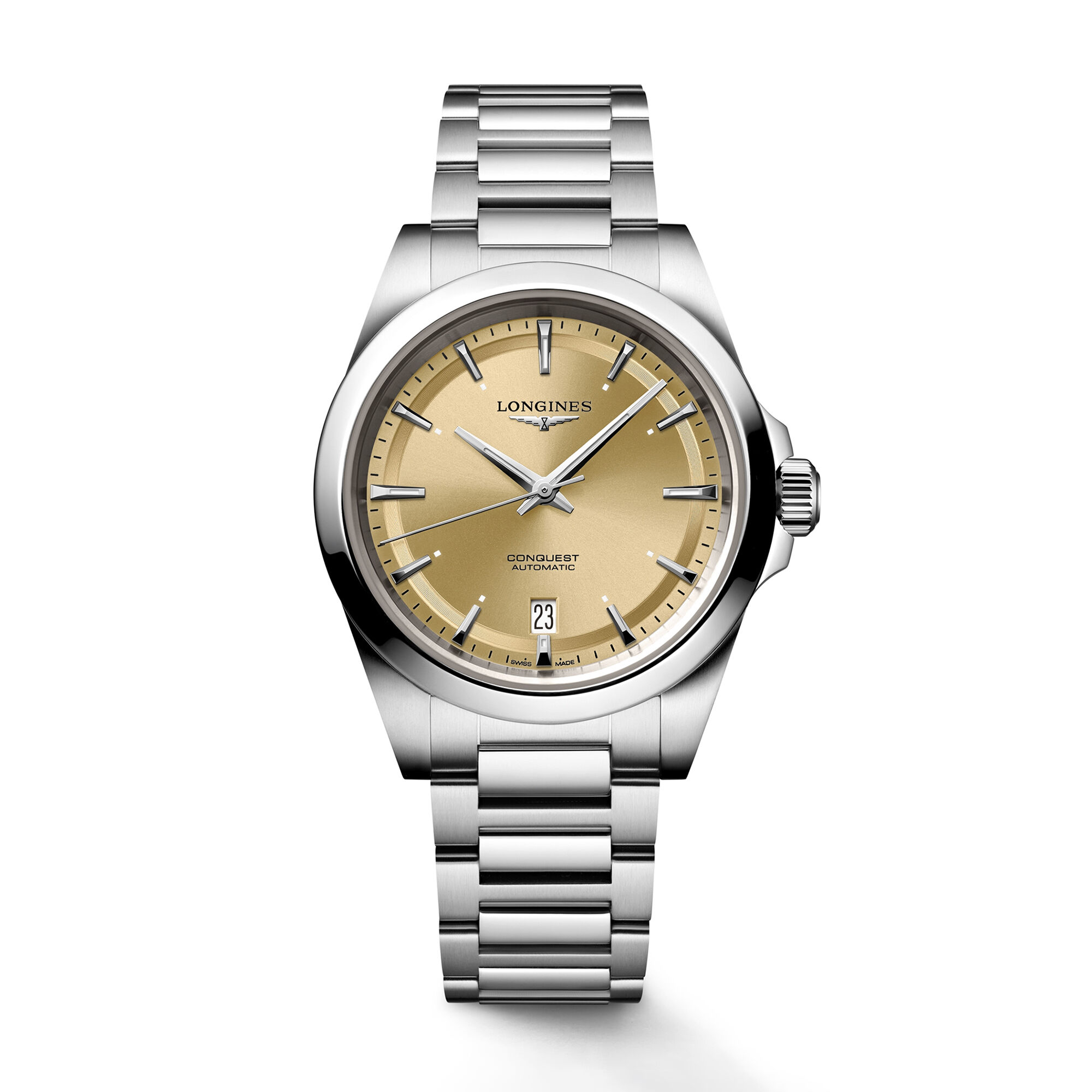 Longines Conquest Champagne Sunray Dial Watch, 38mm
