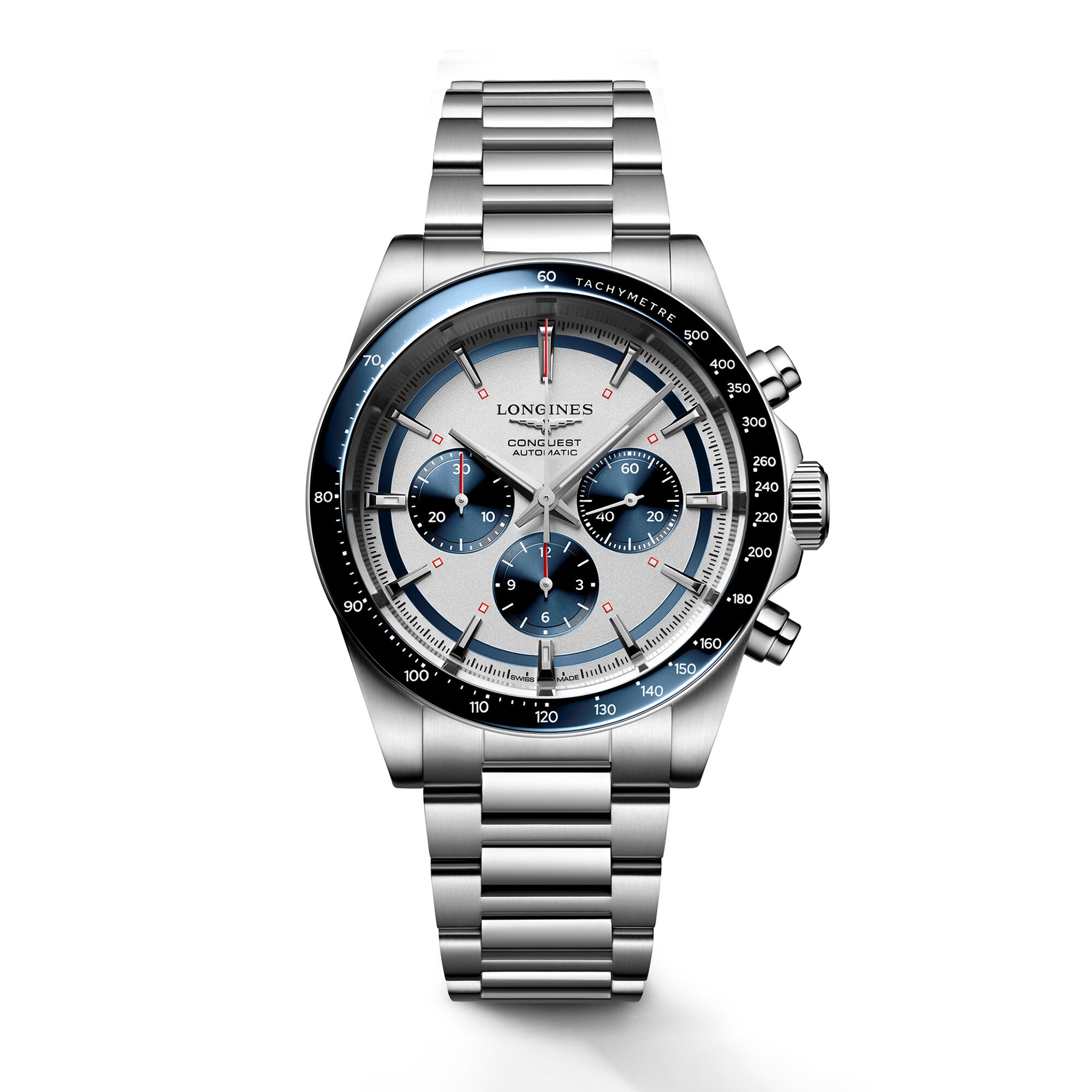 Longines Conquest Matt Silver Dial Watch, 42mm