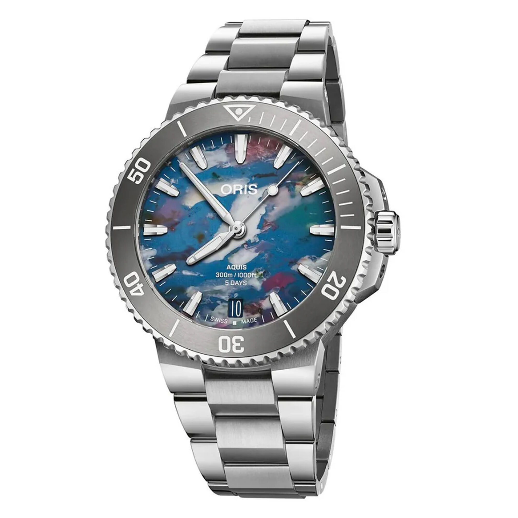 Oris Aquis Date Upcycle Calibre 400 Multicolored Dial Watch, 43 mm