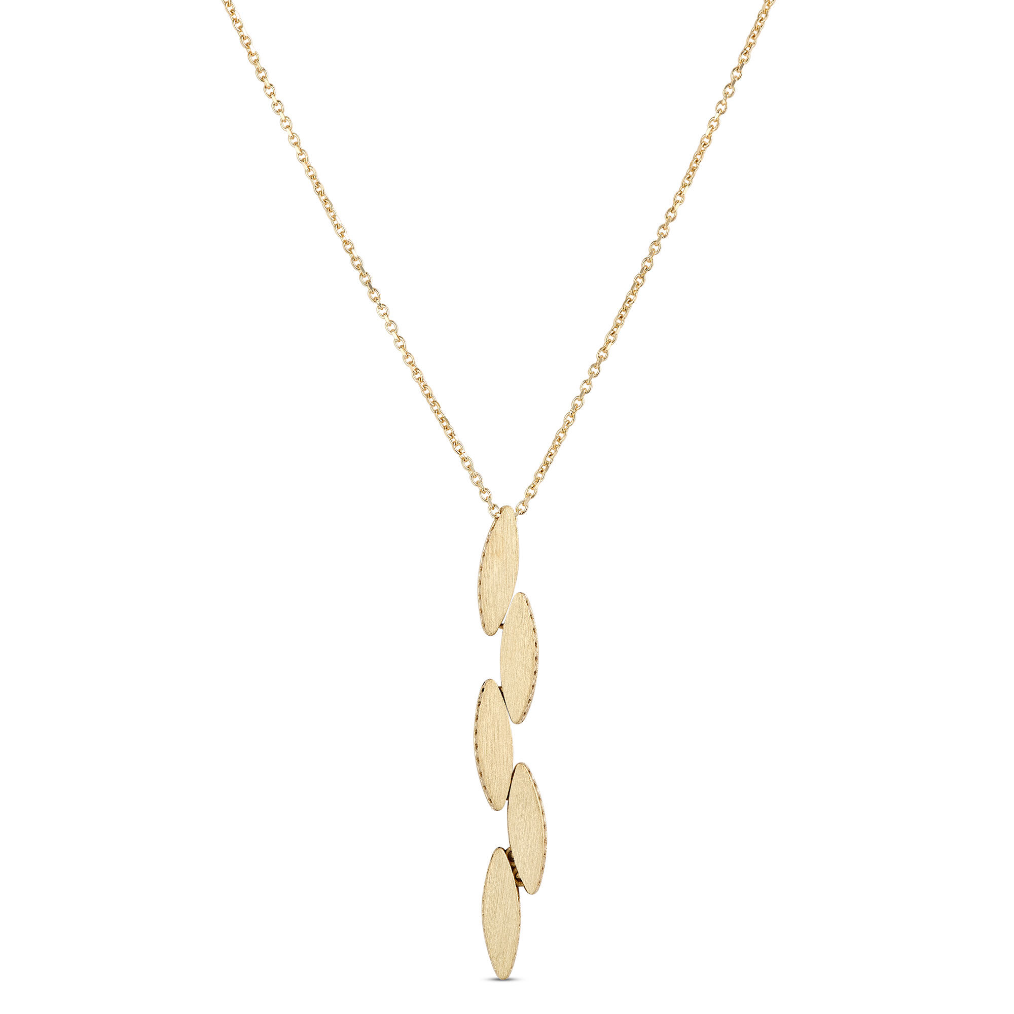 Toscano Linear Marquise Shapes Pendant, 14K Yellow Gold