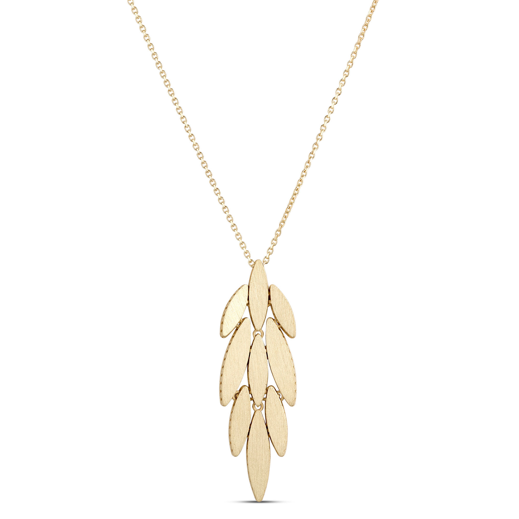 Toscano Marquise Cluster Pendant, 14K Yellow Gold