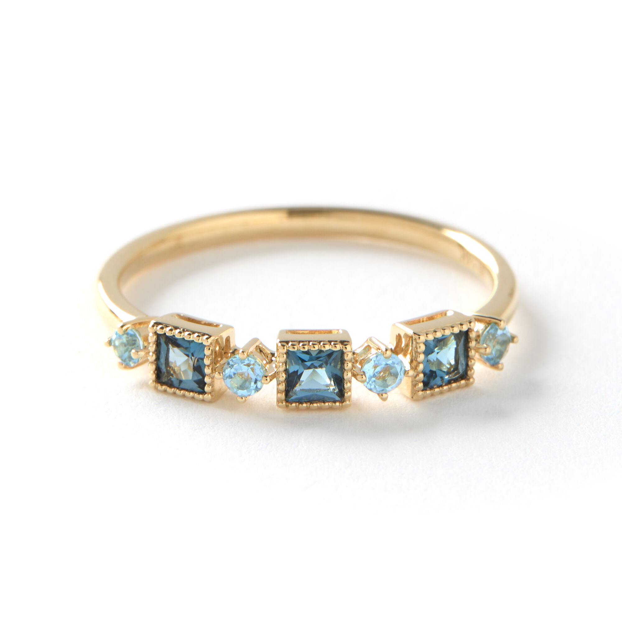 Blue Topaz Ring, 14K Yellow Gold Size 7