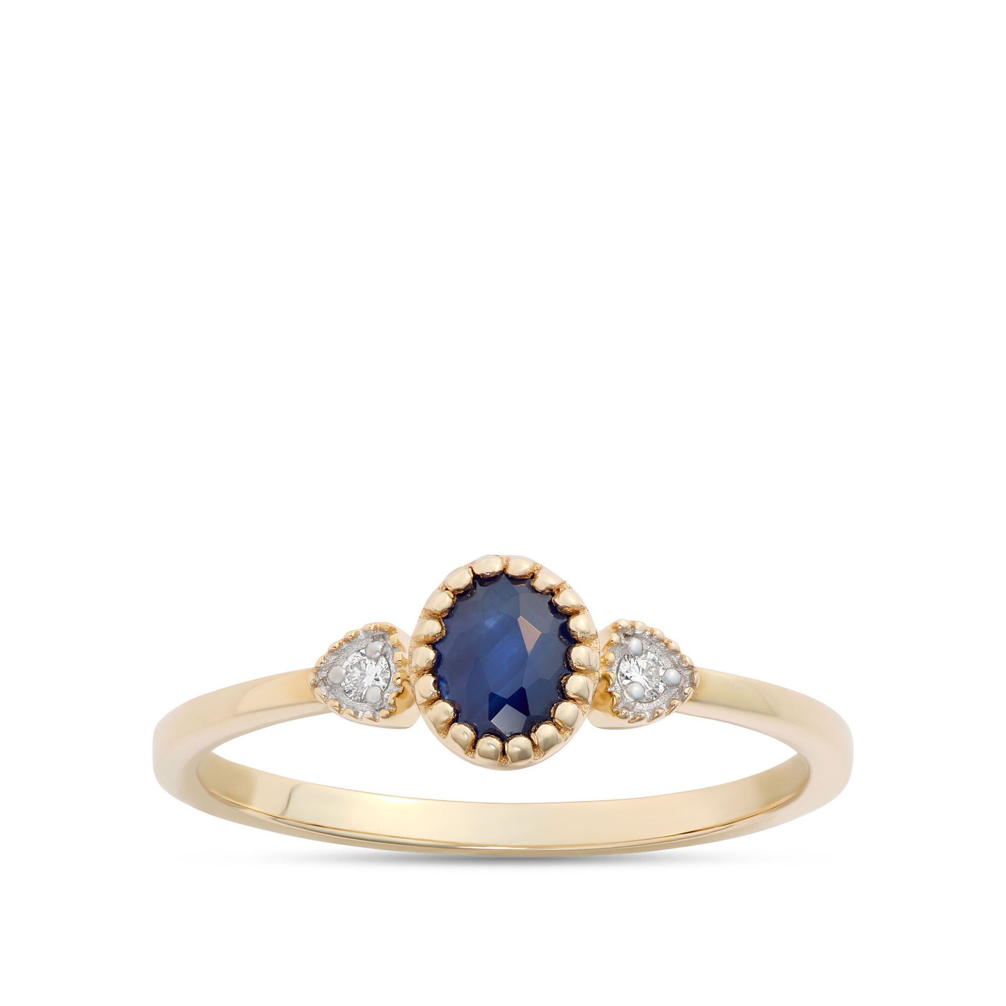 Oval Sapphire Ring, 14K Yellow Gold