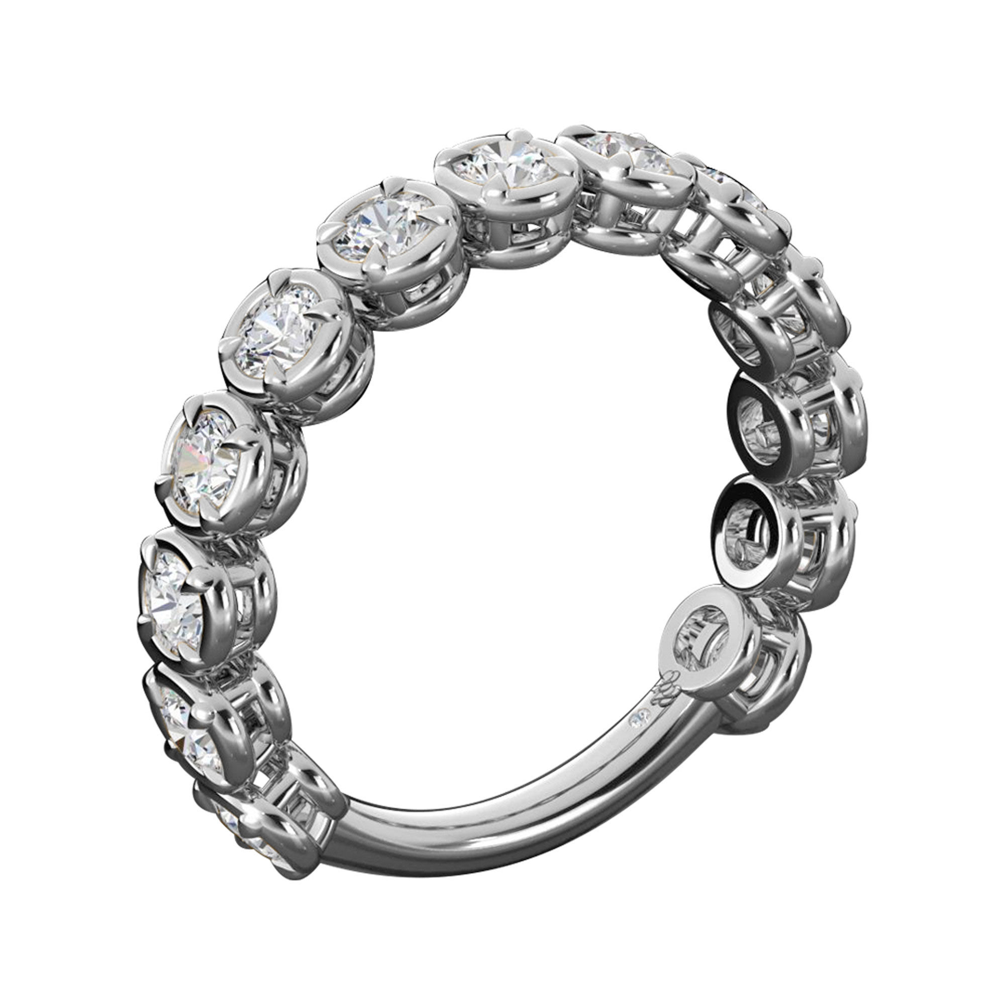 Bella Ponte Bezel Diamond Anniversary Band, 14K White Gold