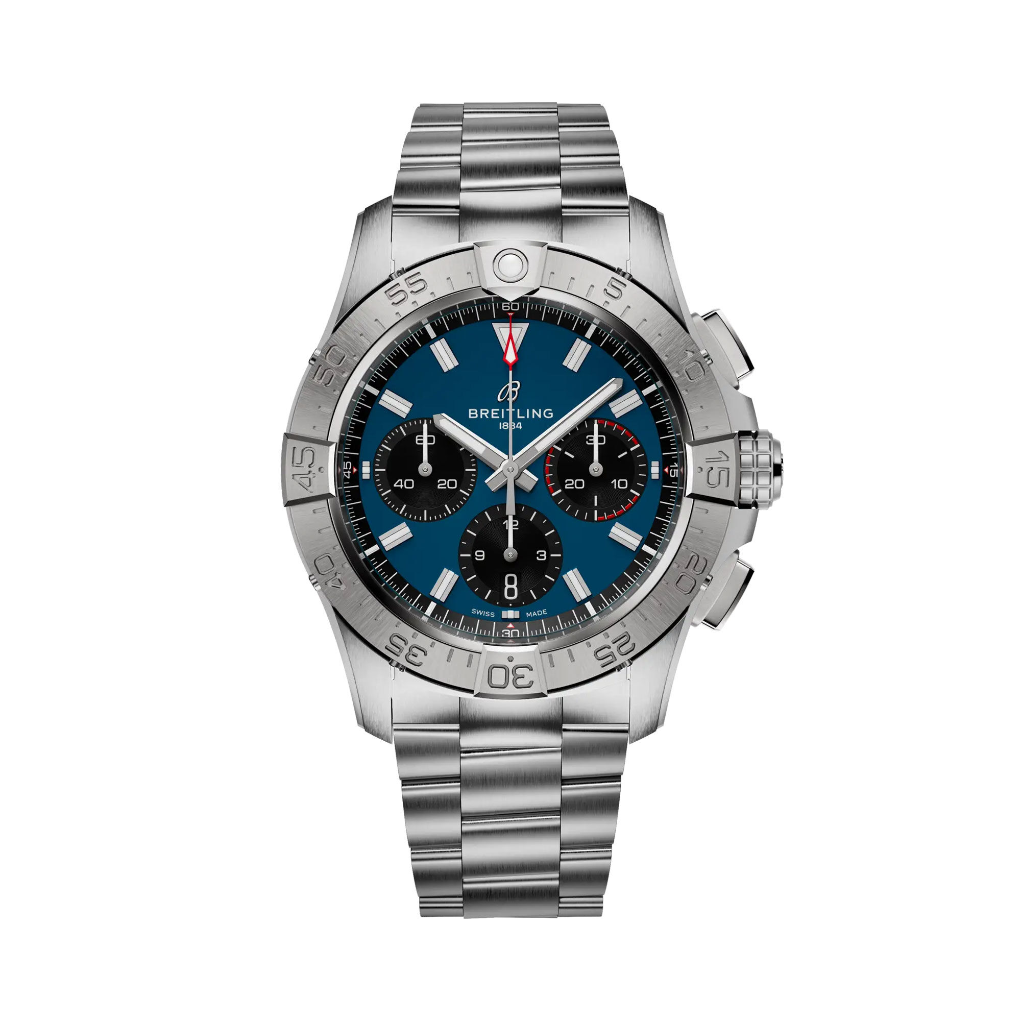 Breitling Avenger BO1 Chronograph Blue Dial Stainless Steel Bracelet, 42 mm