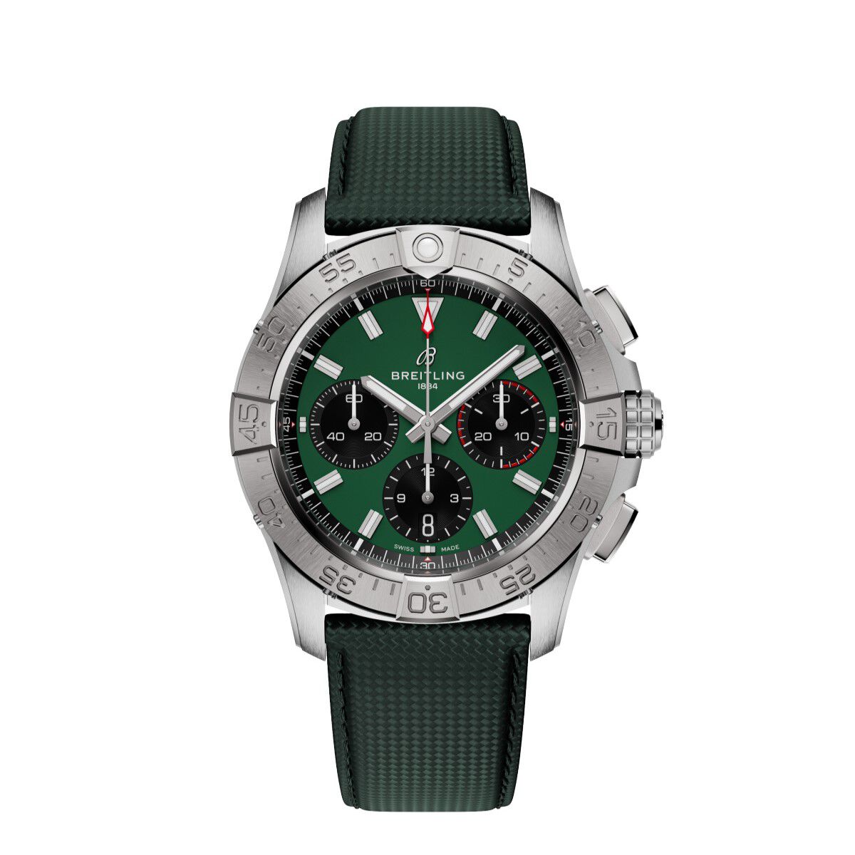 Breitling Avenger BO1 Chronograph Green Dial Calf Leather Strap, 42 mm