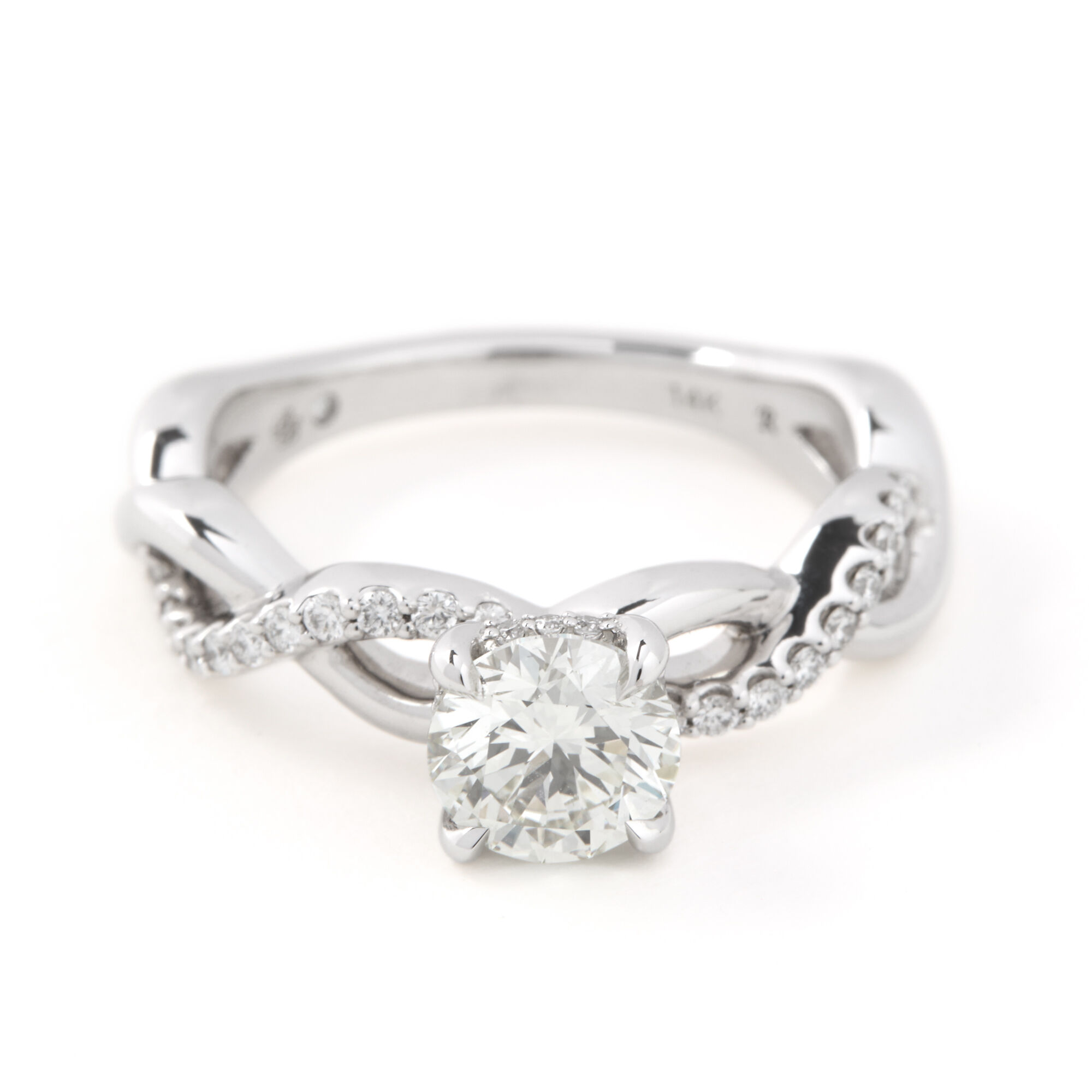 Bella Ponte Open Twist Shank Diamond Engagement Ring, 14K White Gold