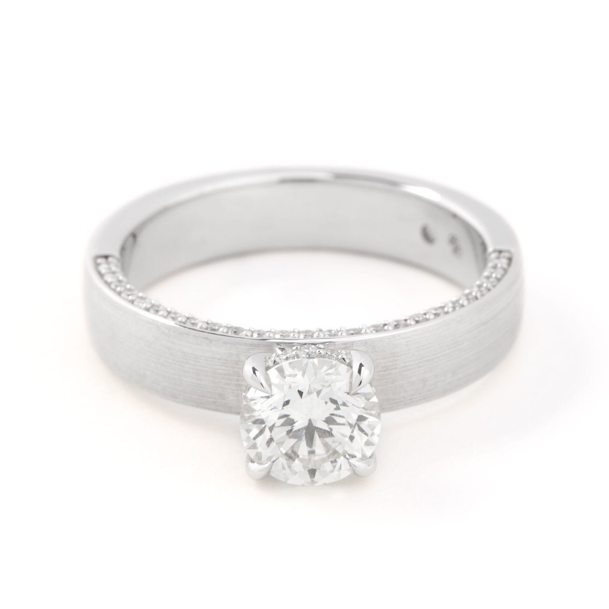 Bella Ponte Round Diamond Solitaire Engagement Ring, 14K White Gold Size 6.5