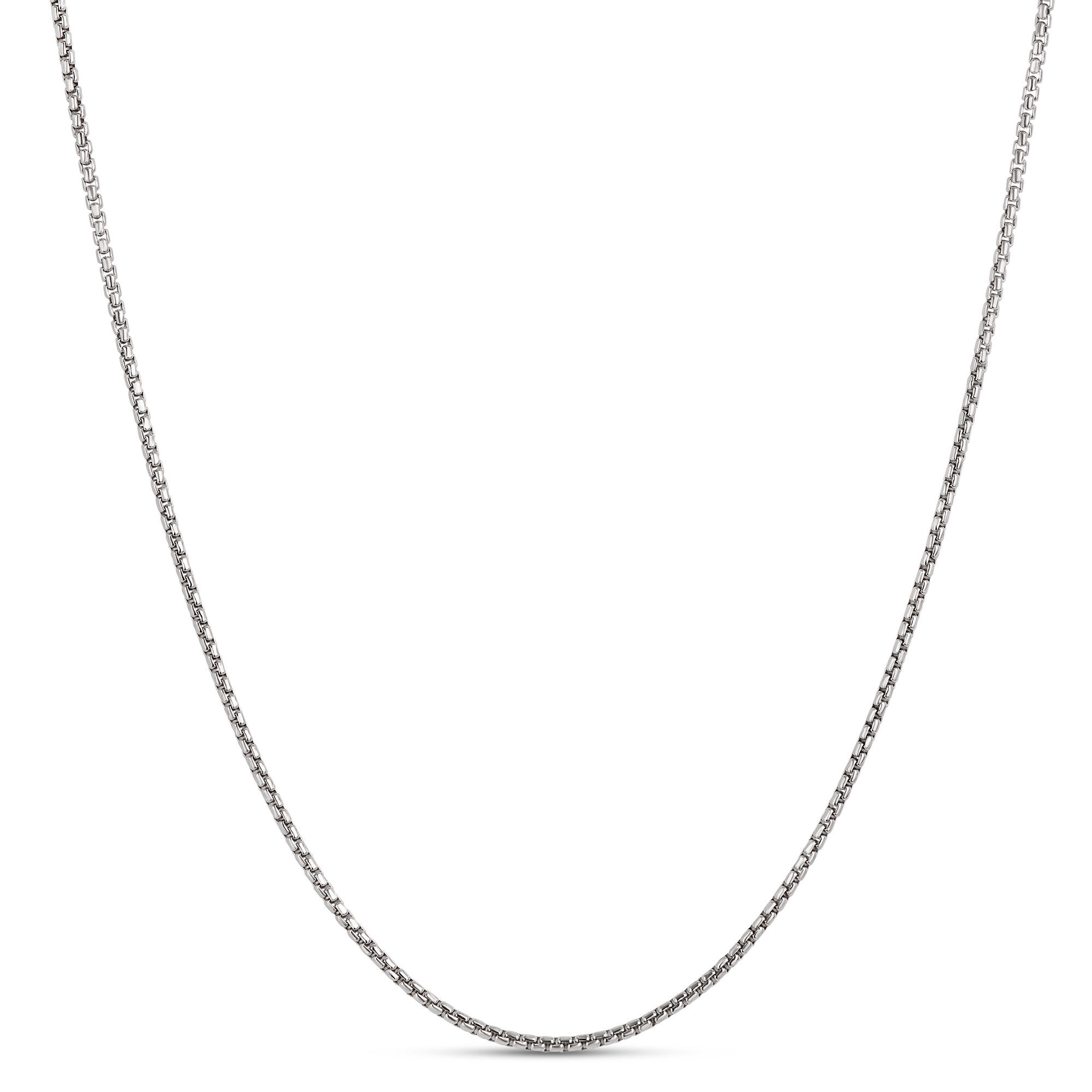 Toscano 18 Inch Box Link Necklace, 14k White Gold