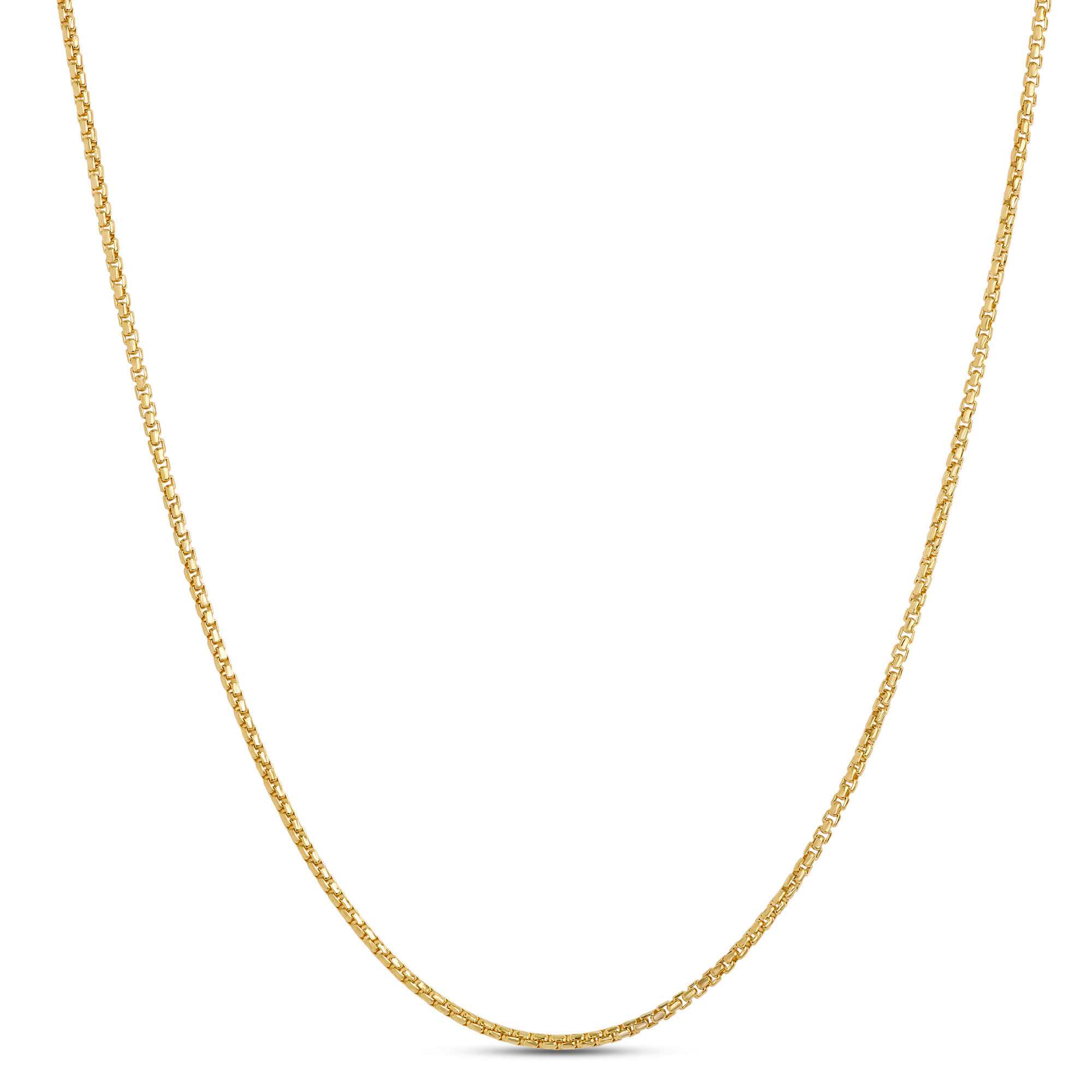 Toscano 24 Inch Box Link Necklace, 14k Yellow Gold