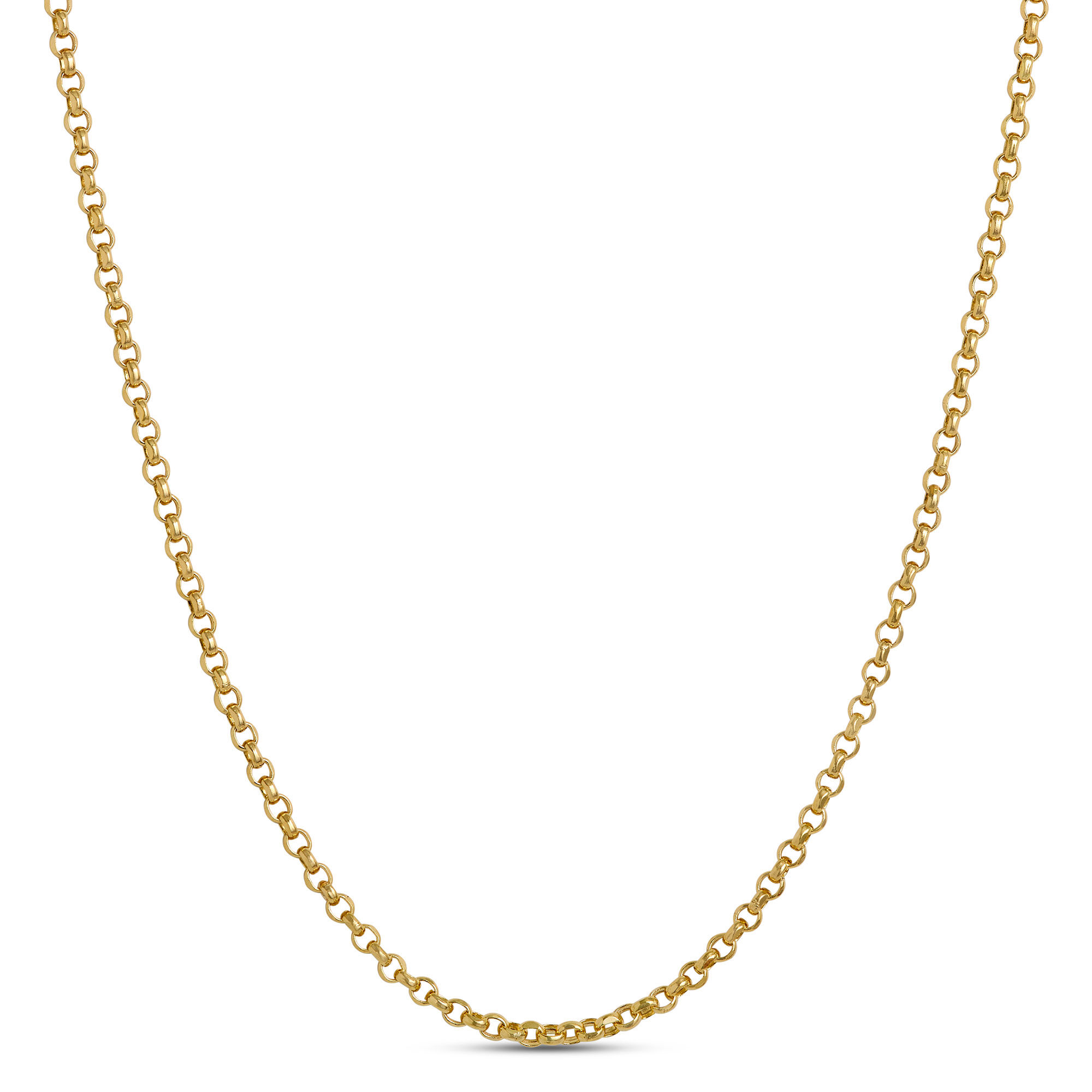 Toscano 24 Inch Rolo Link Necklace, 14k Yellow Gold