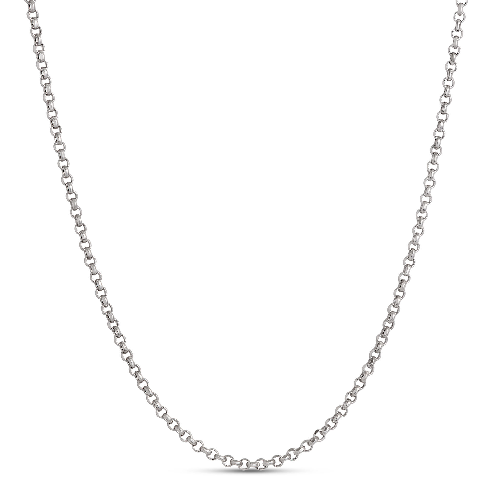 Toscano 18 Inch Rolo Link Necklace, 14k White Gold