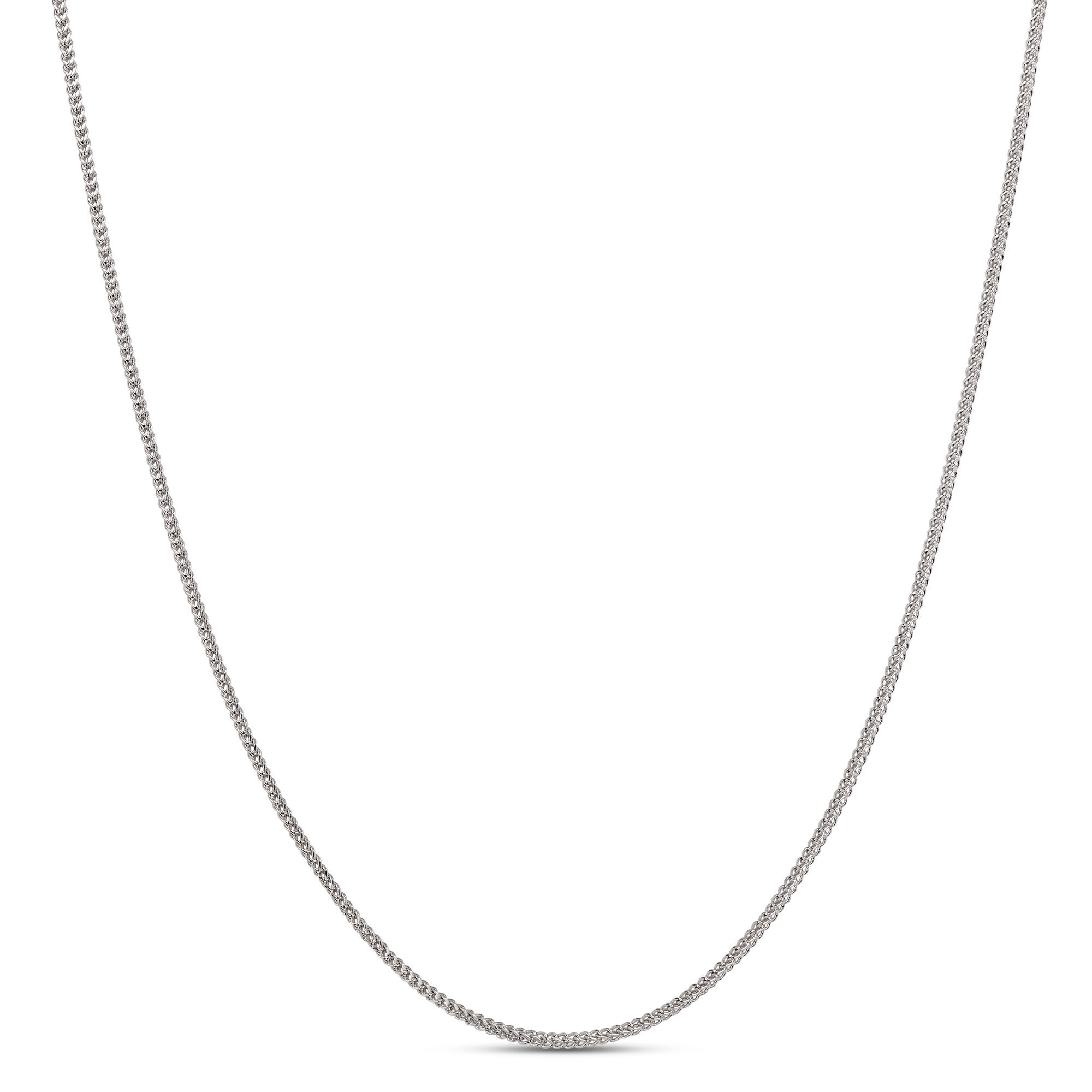 Toscano 24 Inch Franco Link Necklace, 14k White Gold