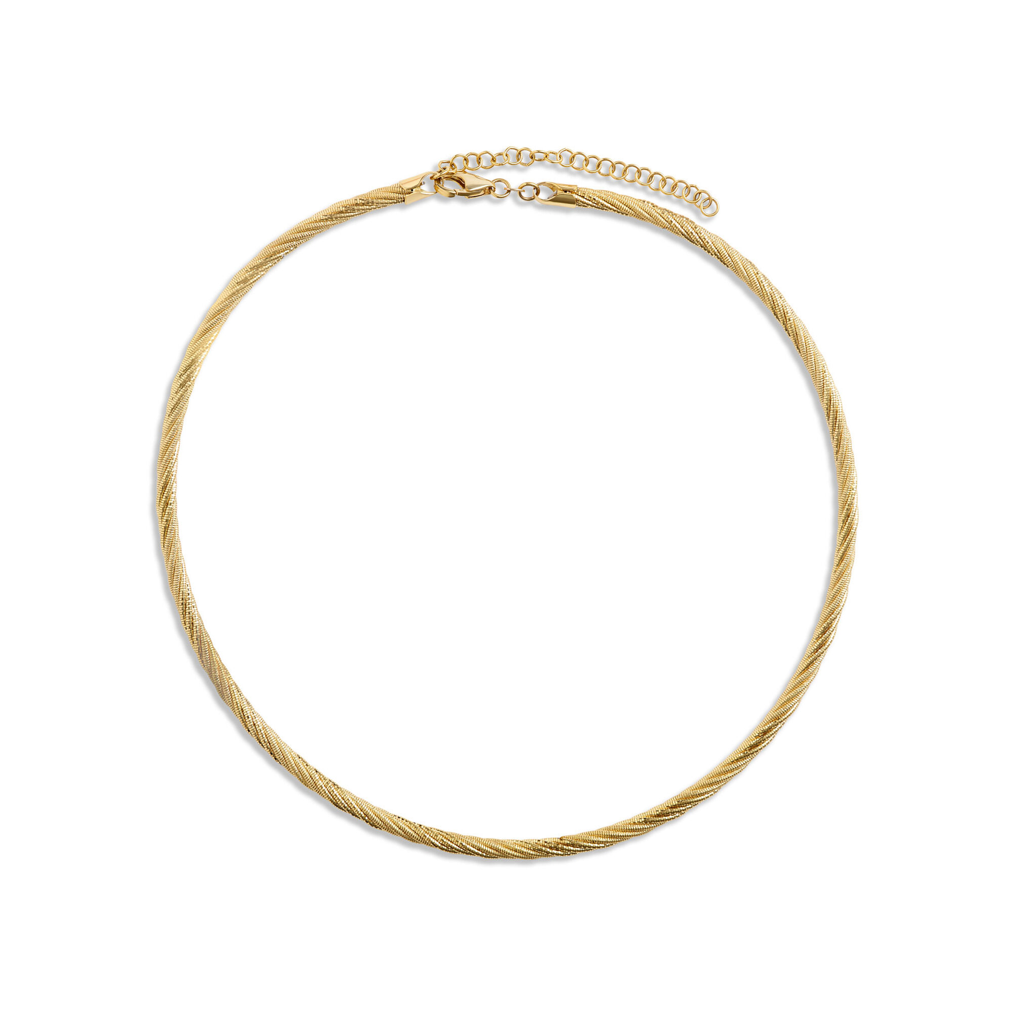 Toscano 16 Inch Seven Wire Omega Necklace, 14K Yellow Gold
