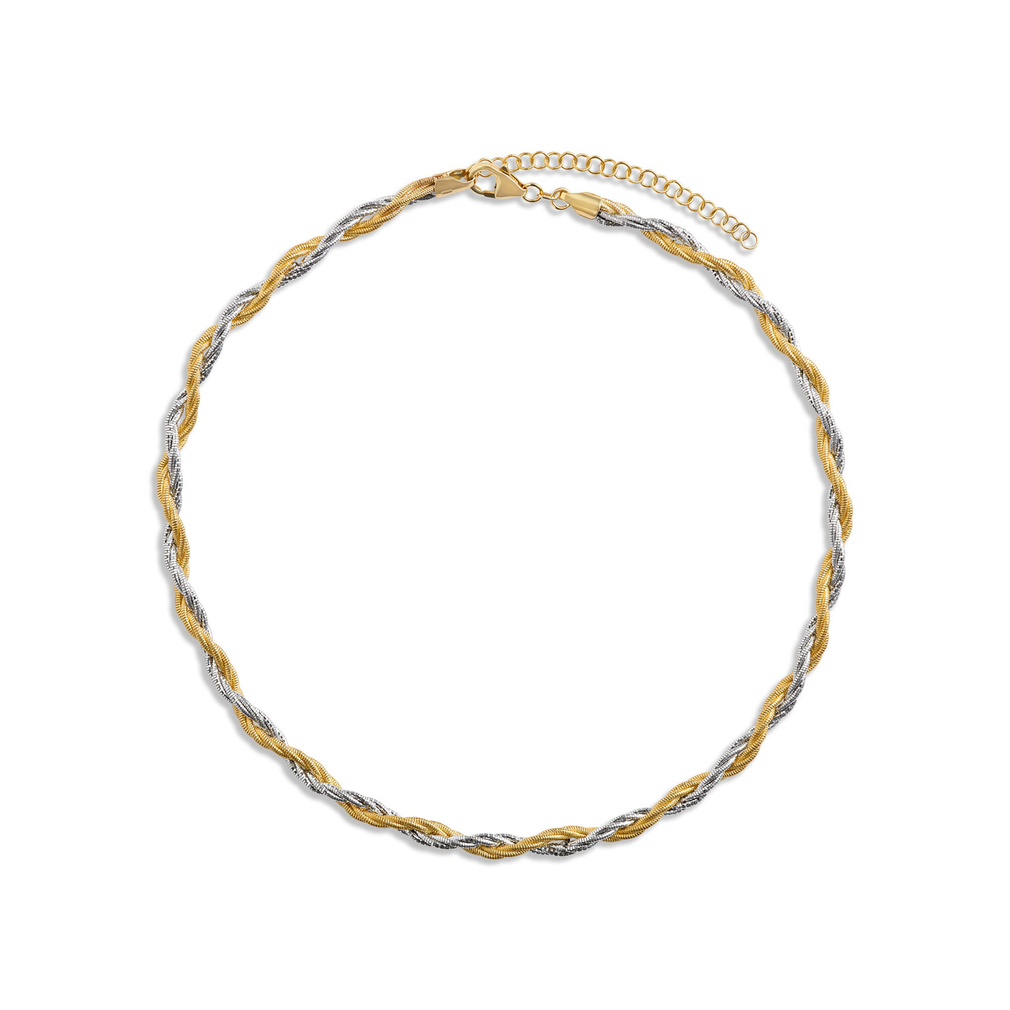Toscano Omega Neck Necklace in 14K White and Yellow Gold