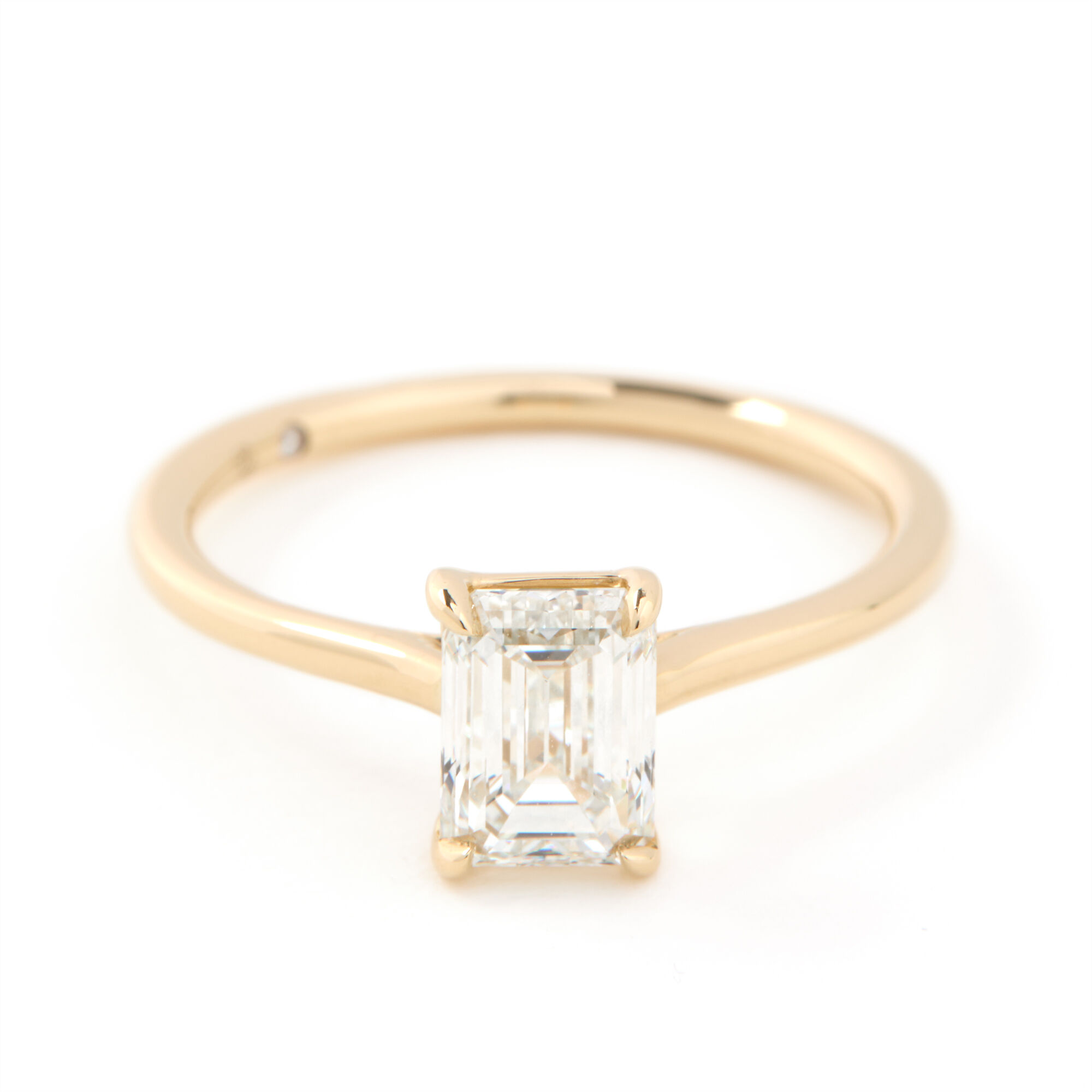 Bella Ponte “Whisper” Emerald Cut Diamond Engagement Ring, 14K Yellow Gold