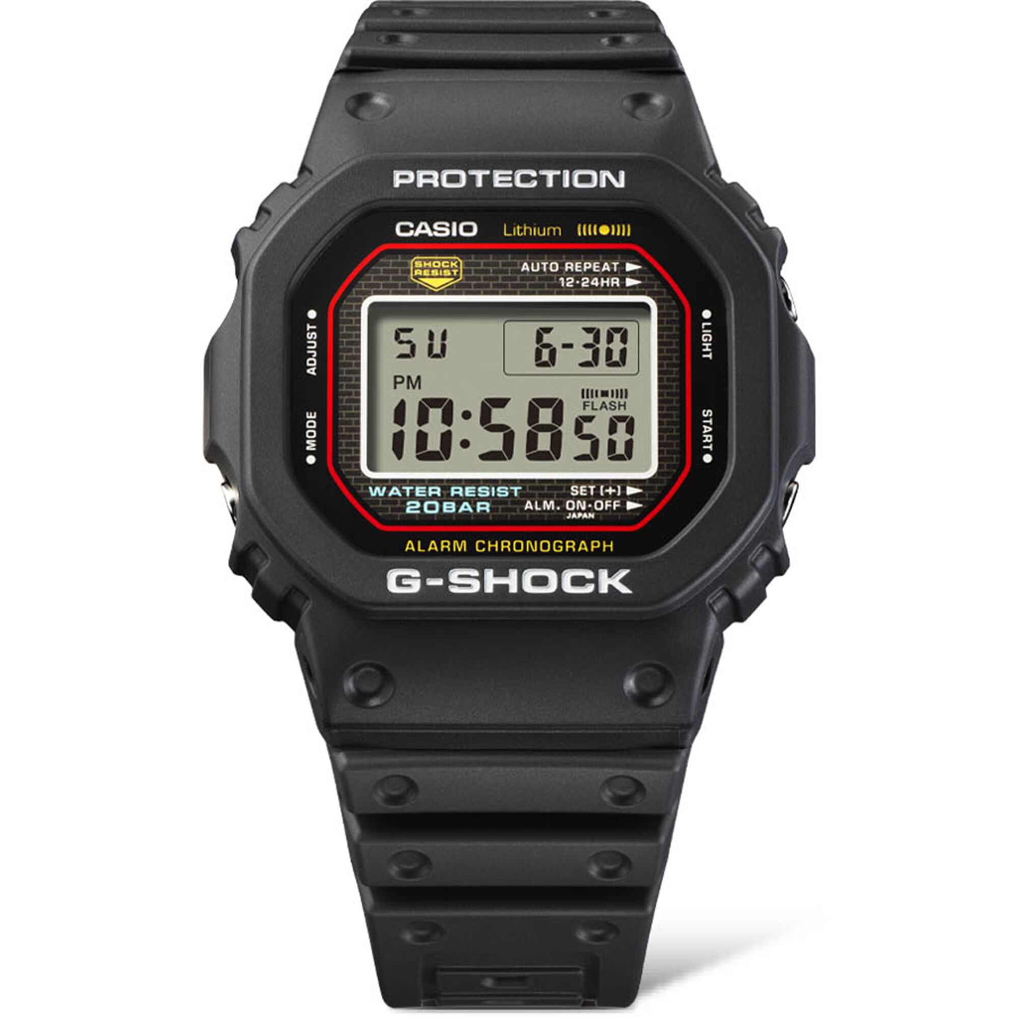 G-Shock Digital 5000 Series DW5000R-1A Black Dial Watch, 42.3mm