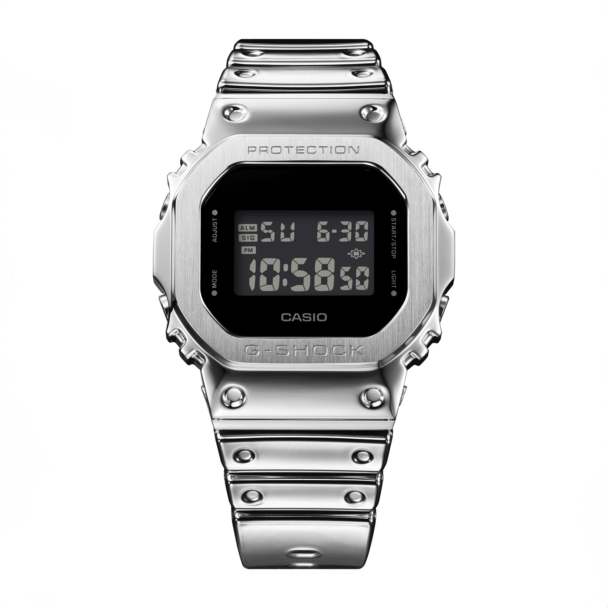 G-Shock G-Steel Fine Metallic Vapor Silver 5600 Series Gray Dial Watch, 43.2mm