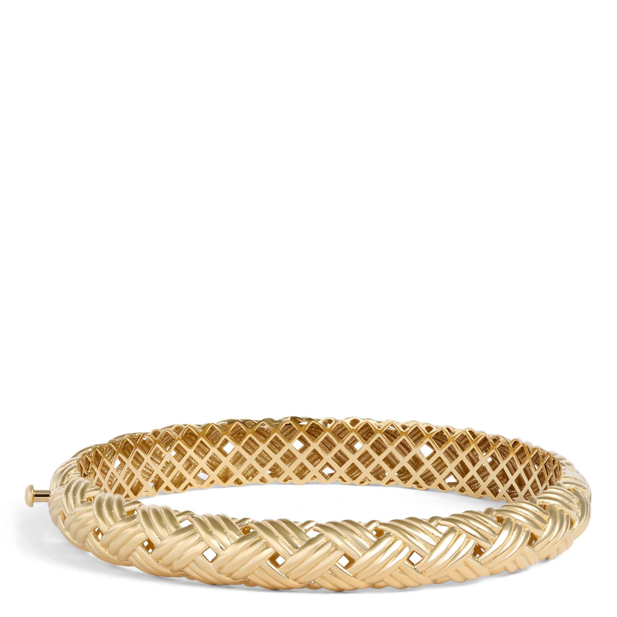Toscano Basket Weave Bangle, 14K Yellow Gold