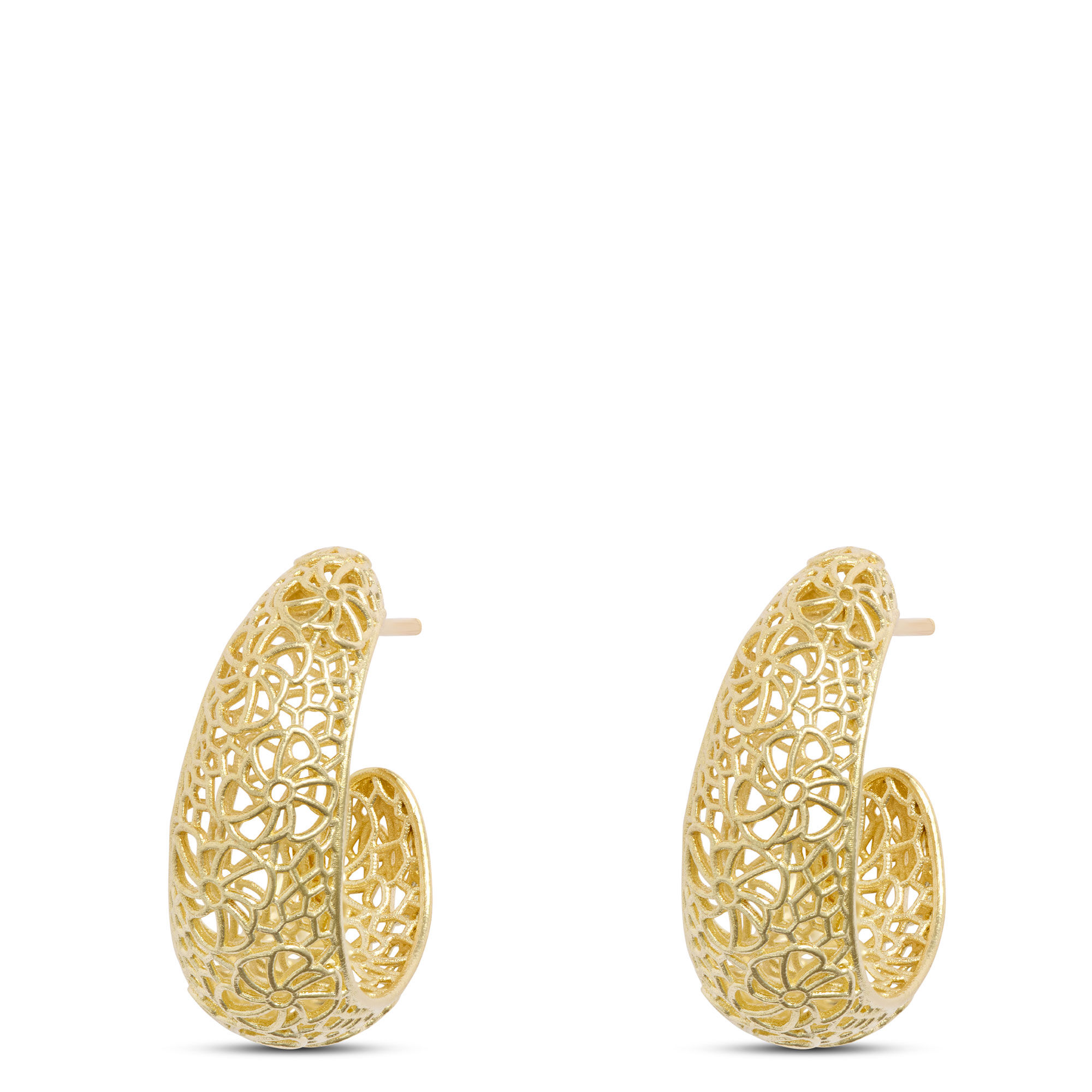 Toscano Ricami Hoops, 14k Yellow Gold