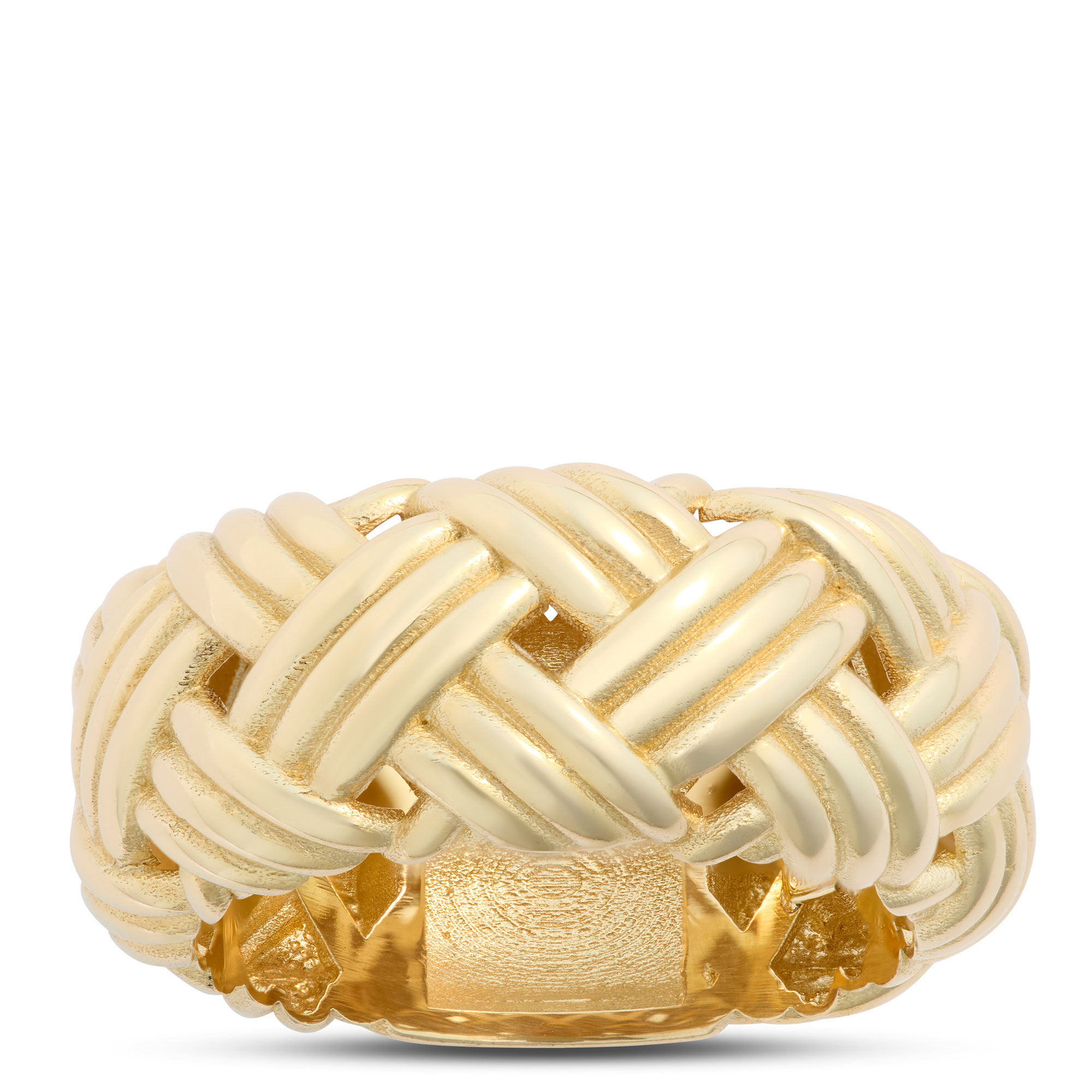 Toscano Basket Weave Ring, 14K Yellow Gold, Size 7.0