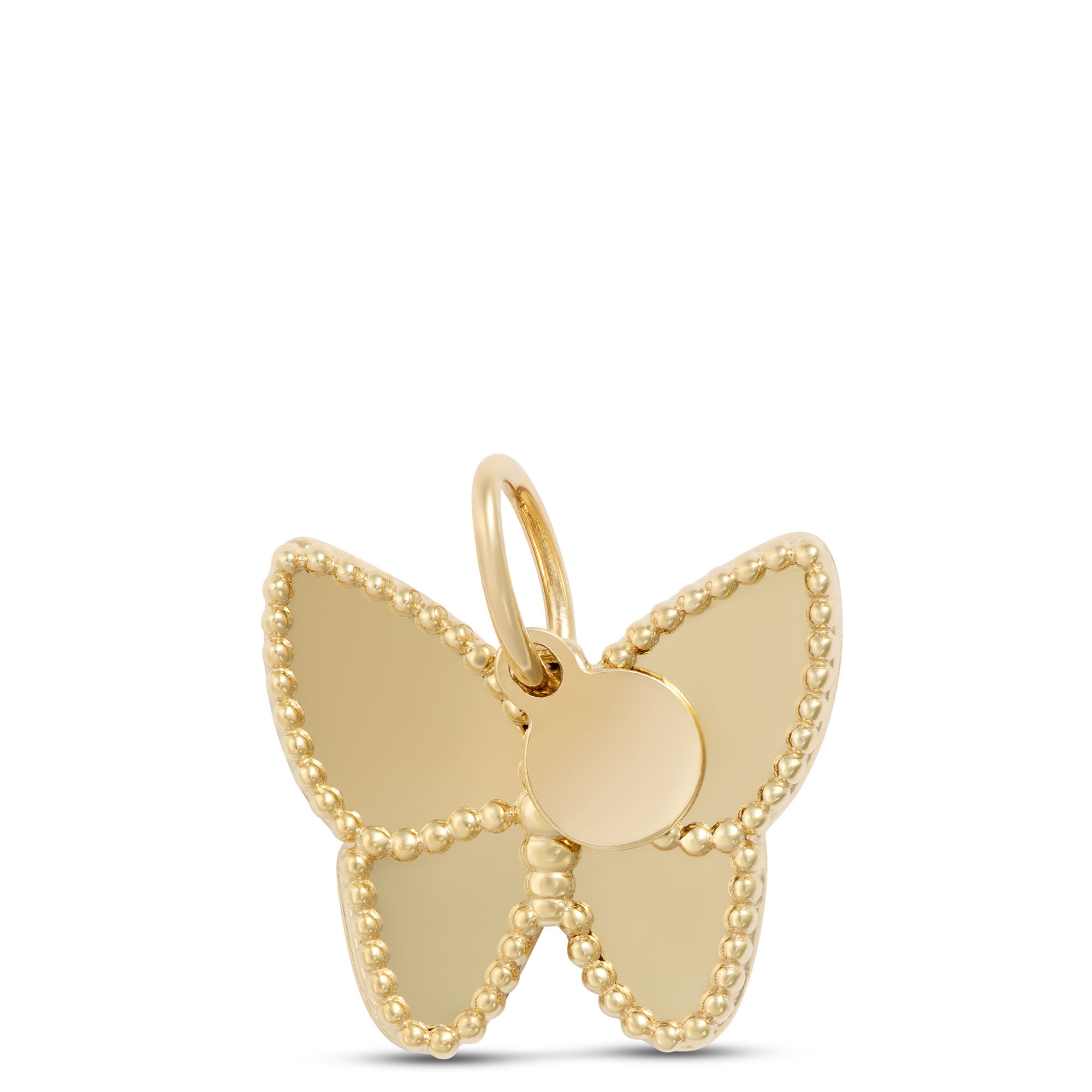 Toscano Shiny Butterfly Charm, 14K Yellow Gold